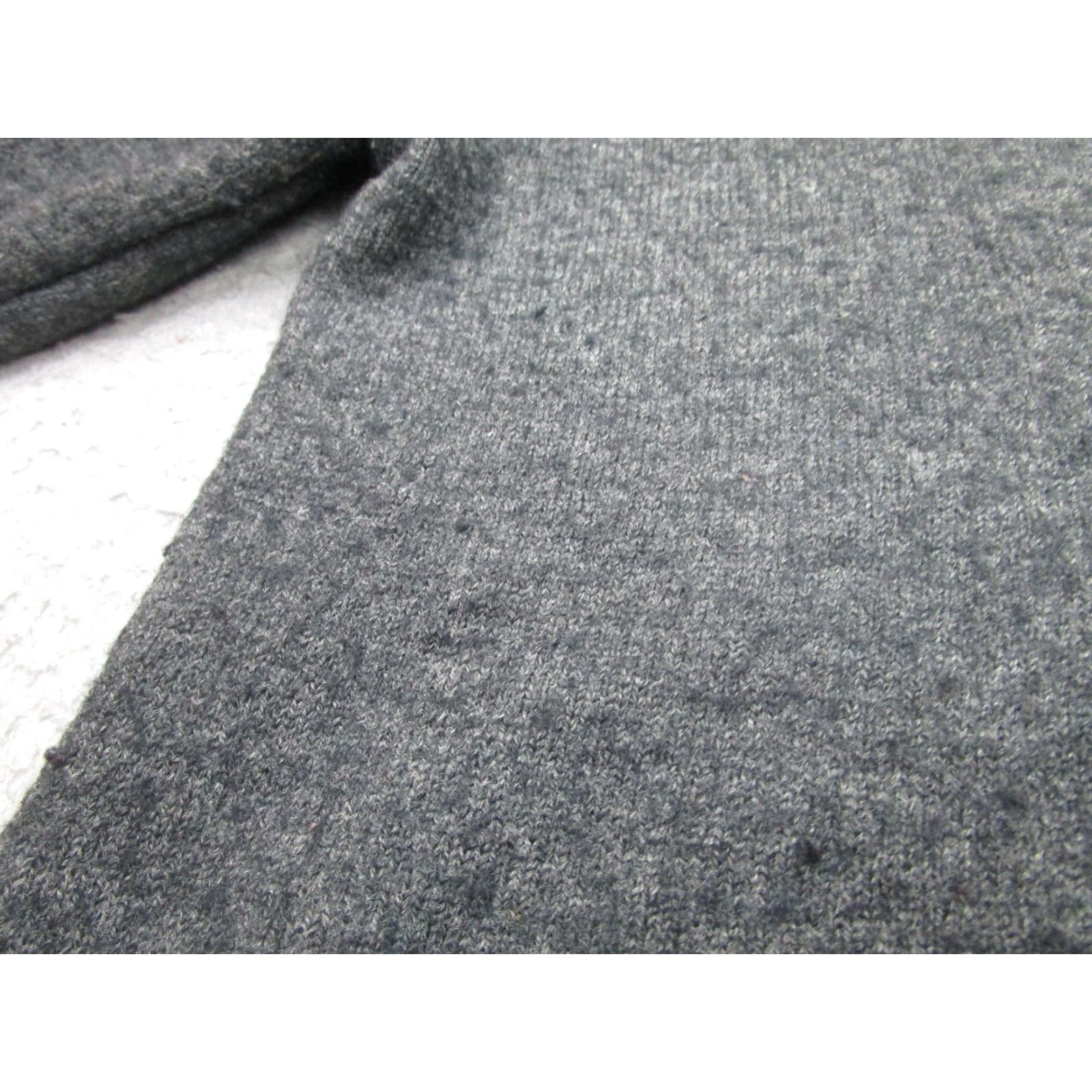 VINTAGE L.L.Bean Cardigan Sweater Womens L Gray 100% Lambswool Scotland 90s