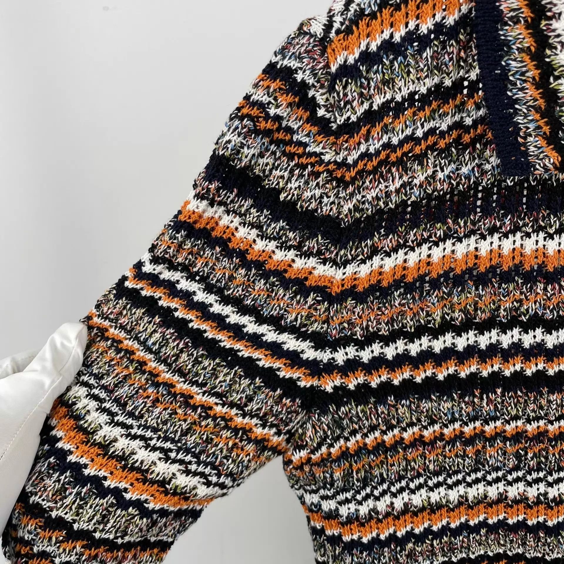 Chanel CHANEL Striped Knit Cardigan 36 Size XS / US 0-2 / IT 36-38 - 9 Thumbnail