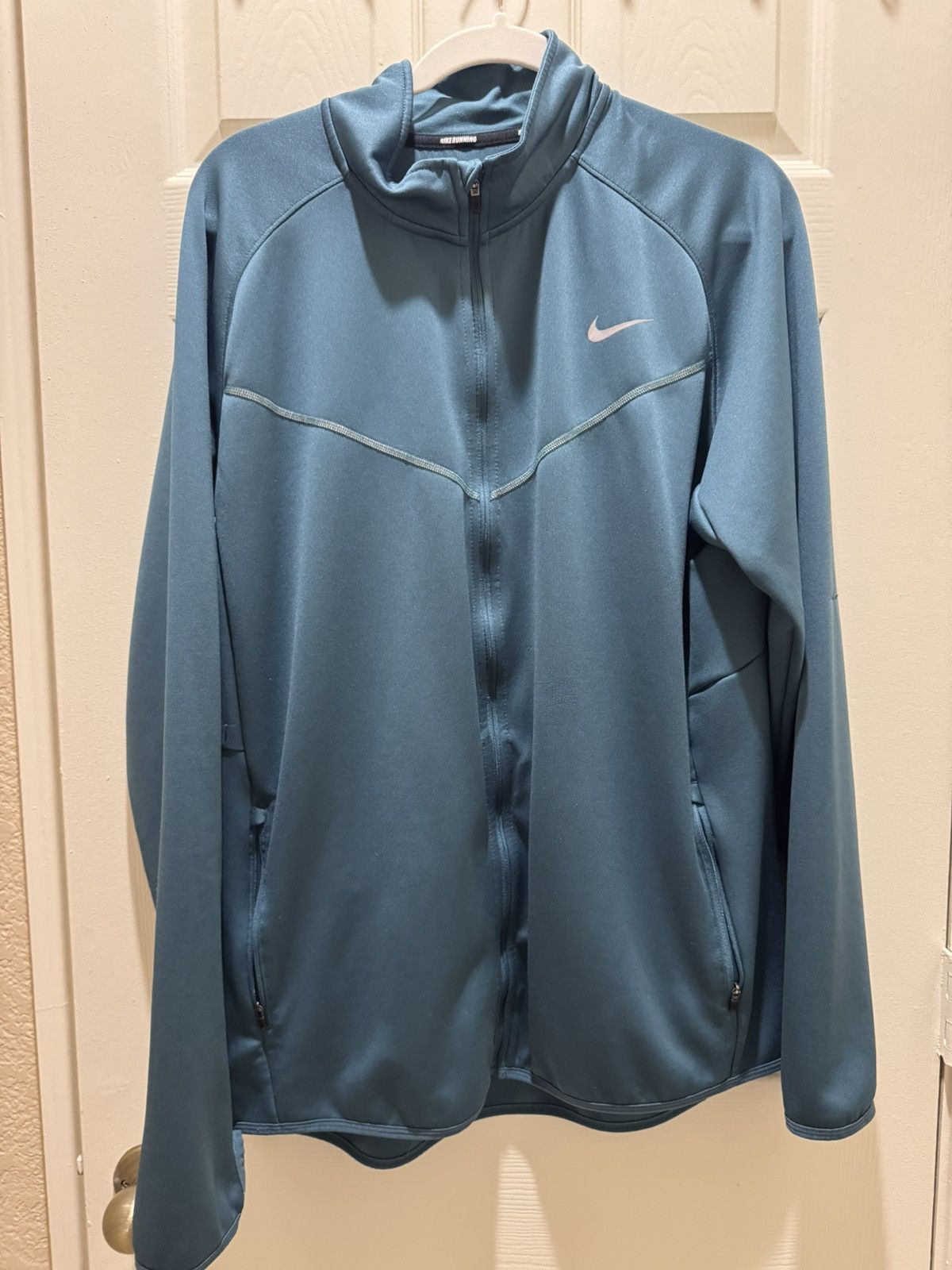 Nike Nike running Jacket Teal Dri-Fit Full Zip polyester sweater Size US XL / EU 56 / 4 - 1 Thumbnail