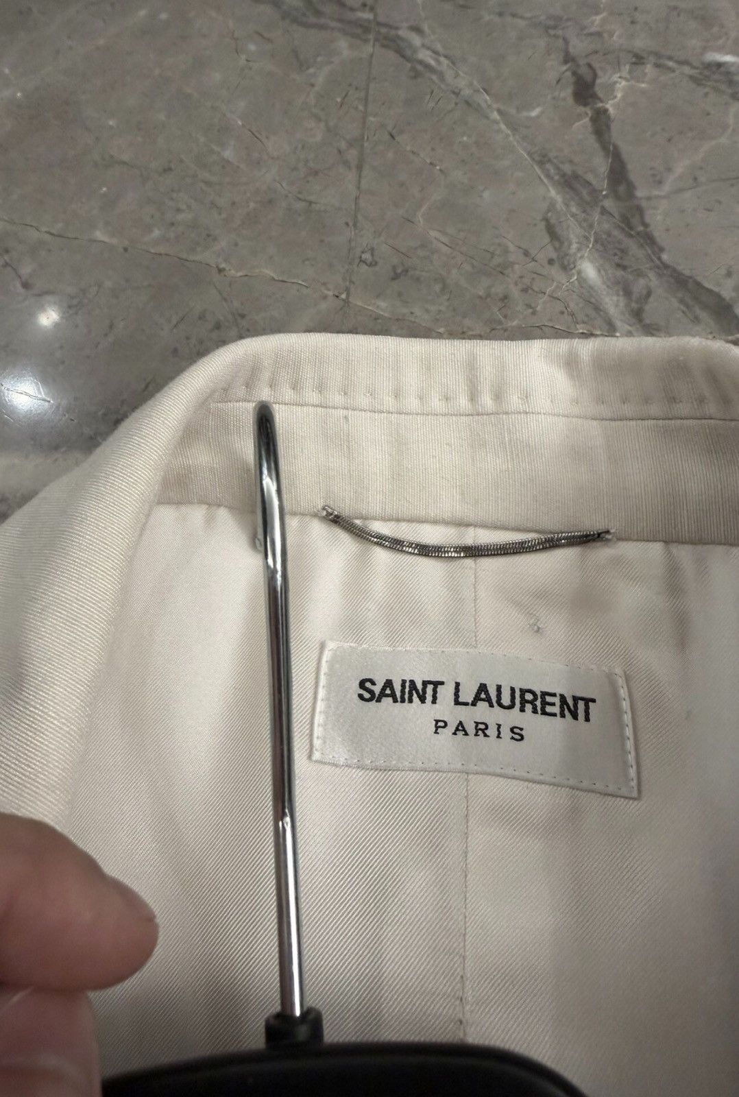 Saint Laurent Paris Saint Laurent Paris SS23 Le Smoking White Blazer Suit Size 50S - 7 Thumbnail