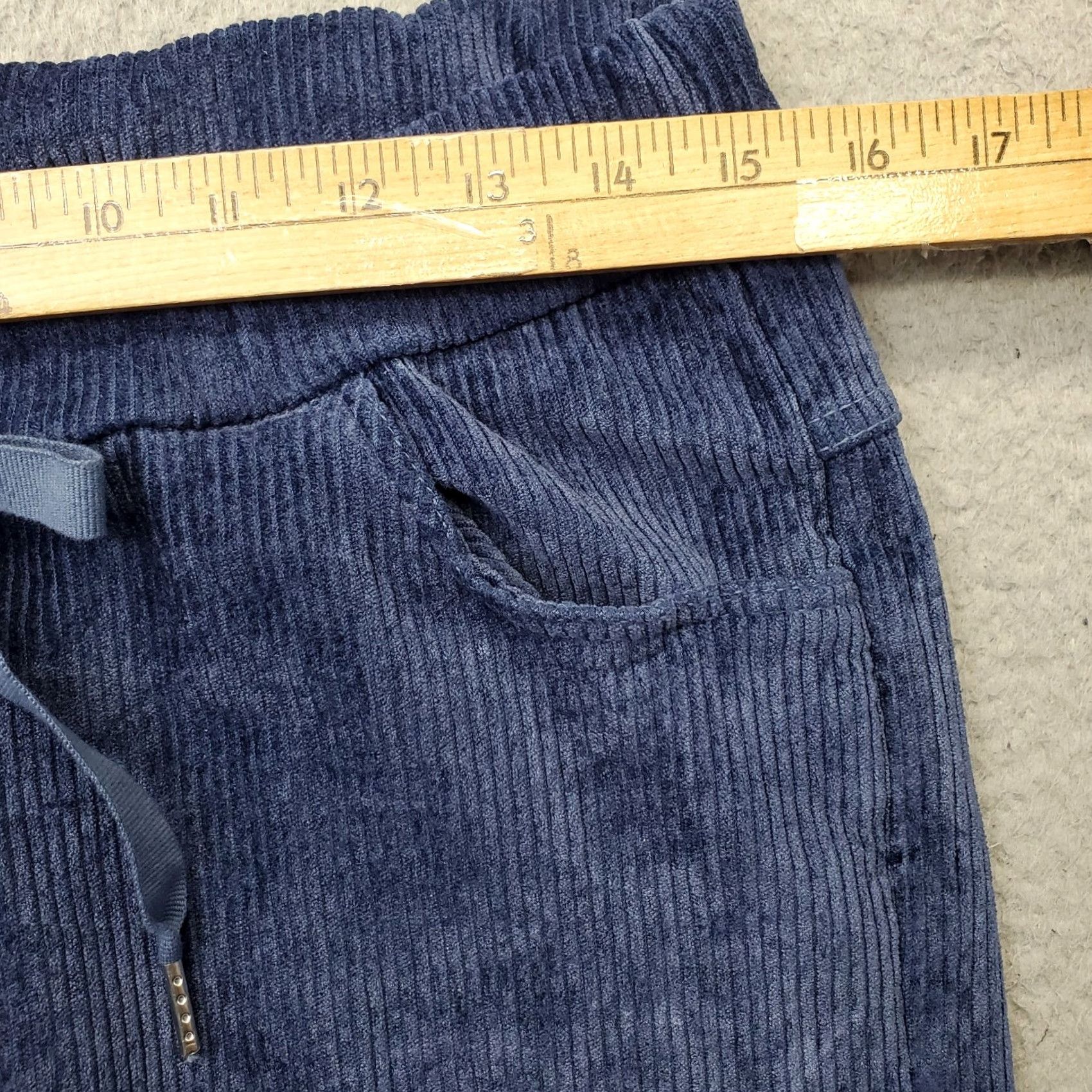 Vintage Venti6 Corduroy Pants Womens Small Blue Soft Stretch Drawstring Elastic Waist Size 28" / US 6 / IT 42 - 6 Thumbnail