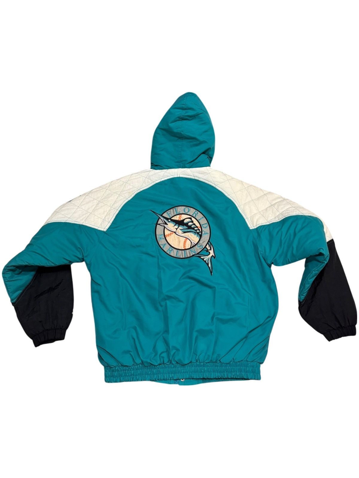 Starter Vintage 90s Florida Marlins Starter Puffer Jacket Mens L Size US L / EU 52-54 / 3 - 10 Thumbnail