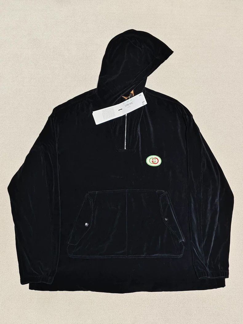 New Gucci Velvet Logo Hooded Jacket - dmc