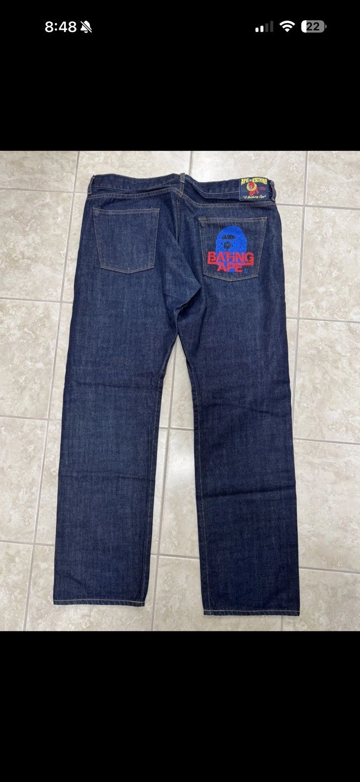 Bape denim pants sz xl
