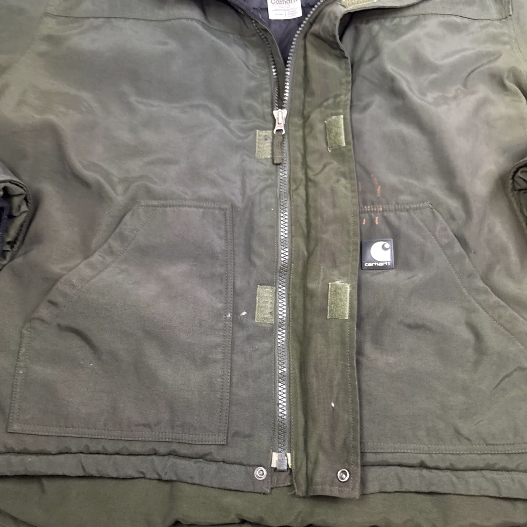 Carhartt VINTAGE Carhartt J 174 Heavyweight Green Canvas Duck Parka Coat Zip/Snap Up Men’s XL Parka Mens XXL? Size US XL / EU 56 / 4 - 4 Thumbnail