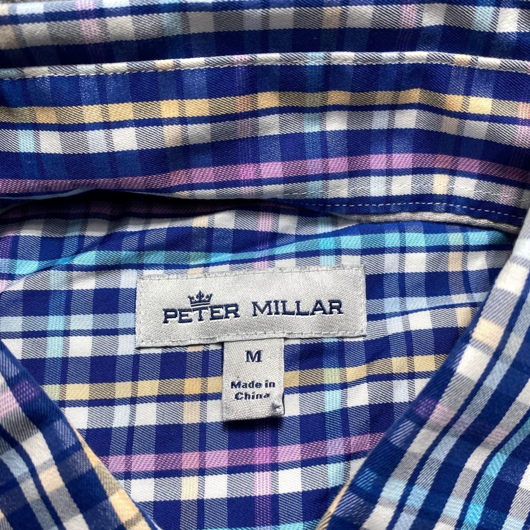 Peter Millar Peter Millar Shirt Mens Medium Blue Plaid Long Sleeve Button Down Casual Preppy Size US M / EU 48-50 / 2 - 3 Thumbnail