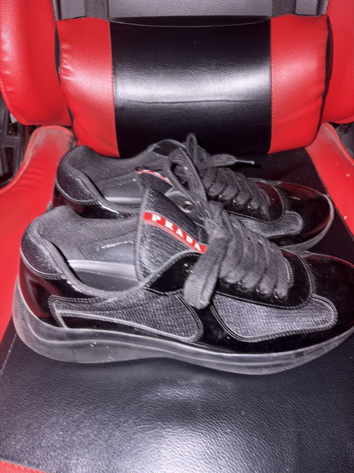 Prada Prada America's Cup Black Patent Leather 9.5 Low Tops Size US 9.5 / EU 42-43 - 4 Thumbnail