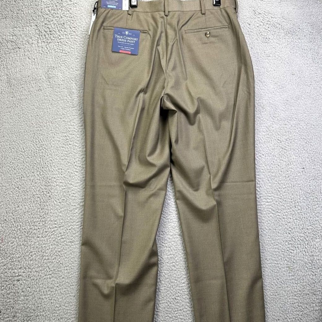 Croft & Barrow VINTAGE Croft Barrow Dress Pants Mens 36X32 Brown True Comfort Classic Fit Stretch NEW Size US 36 / EU 52 - 3 Thumbnail