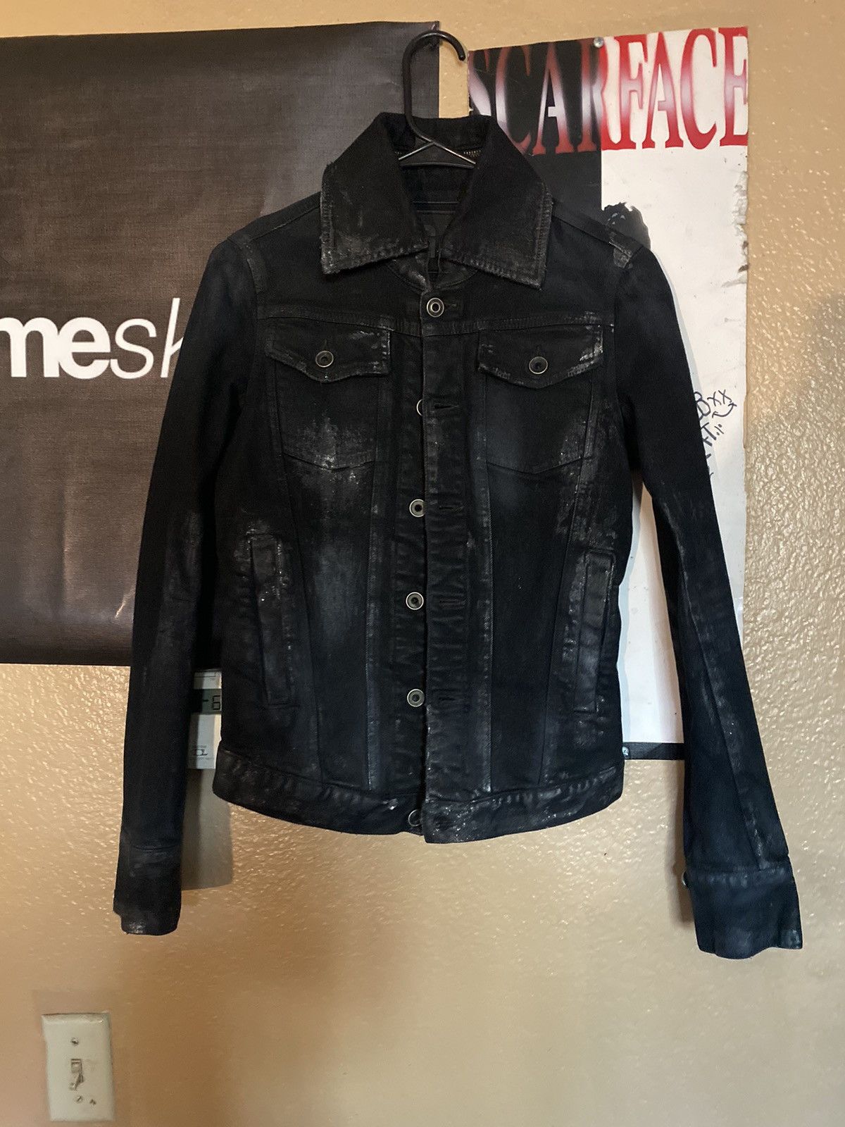 image of If Six Was Nine x Le Grande Bleu L G B Lgb Wax Denim Jacket in Black, Men's (Size XS)