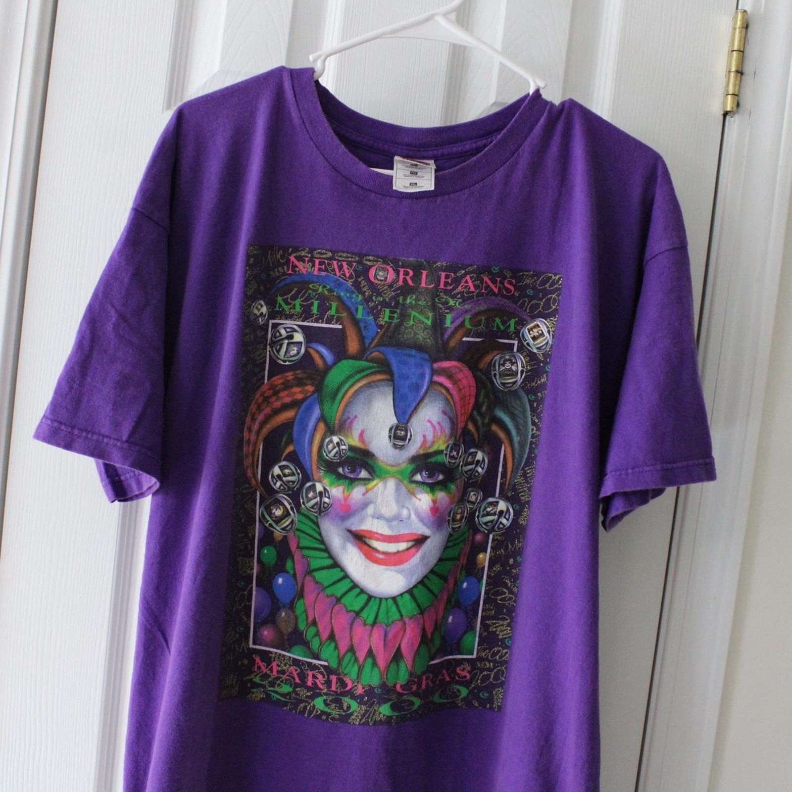 & Other Stories Purple Vintage Y2K Mardi Gras Jester Clown Graphic Tee Size US XL / EU 56 / 4 - 4 Thumbnail