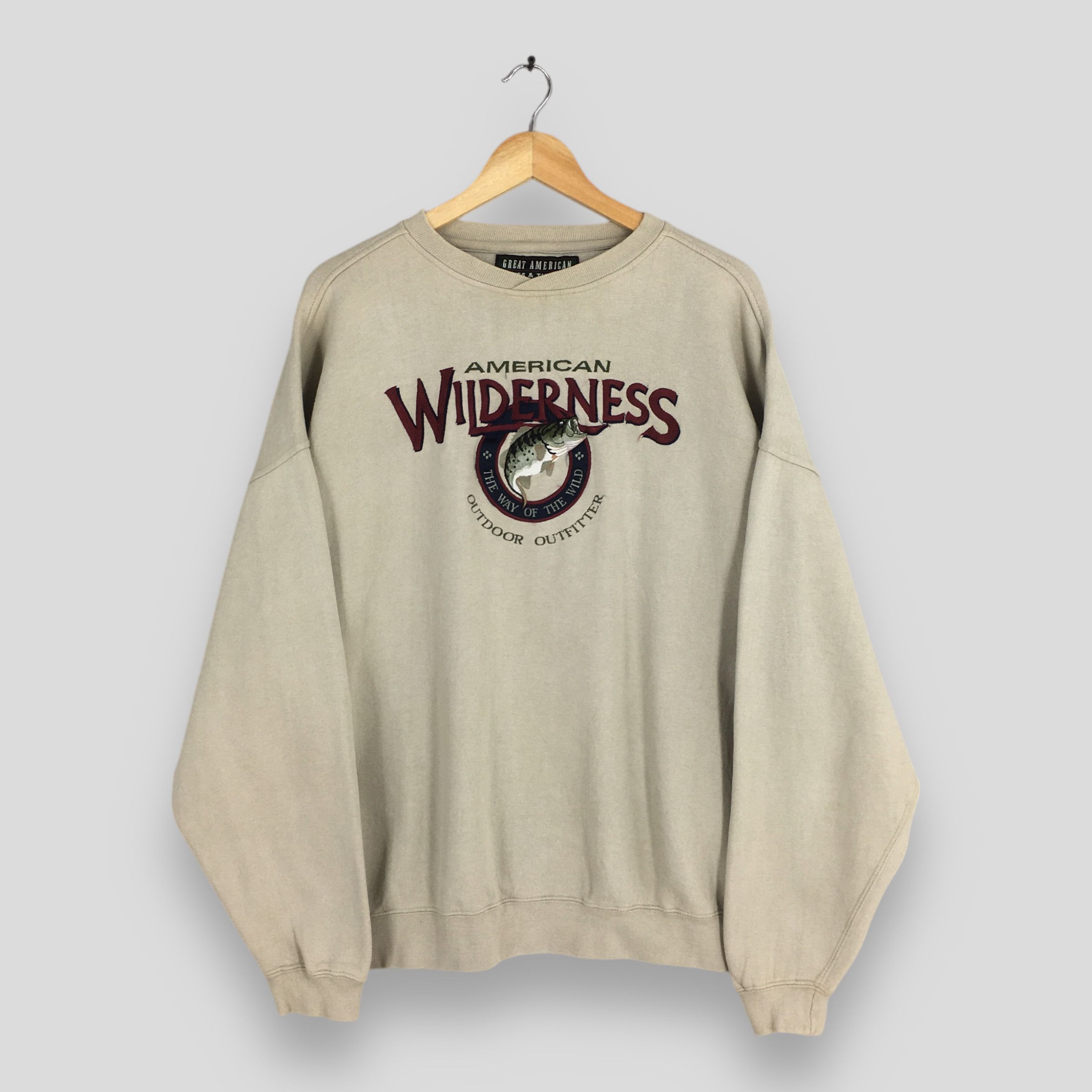 Habitat Vintage American Wilderness Fish Sweatshirt 2XLarge Size US XXL / EU 58 / 5 - 1 Thumbnail