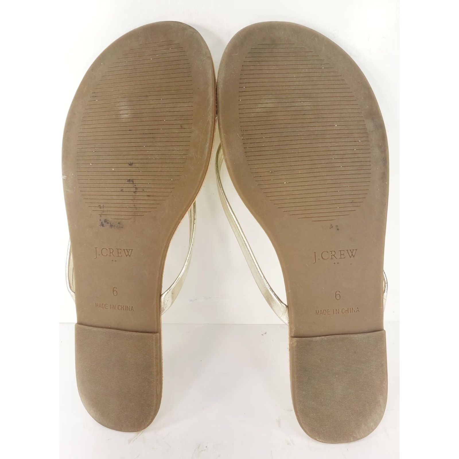 J.Crew J.CREW Sorrento Thong Sandal Flip Flop Casual Leather Gold Womens 6B Medium? Size US 6 / IT 36 - 7 Thumbnail