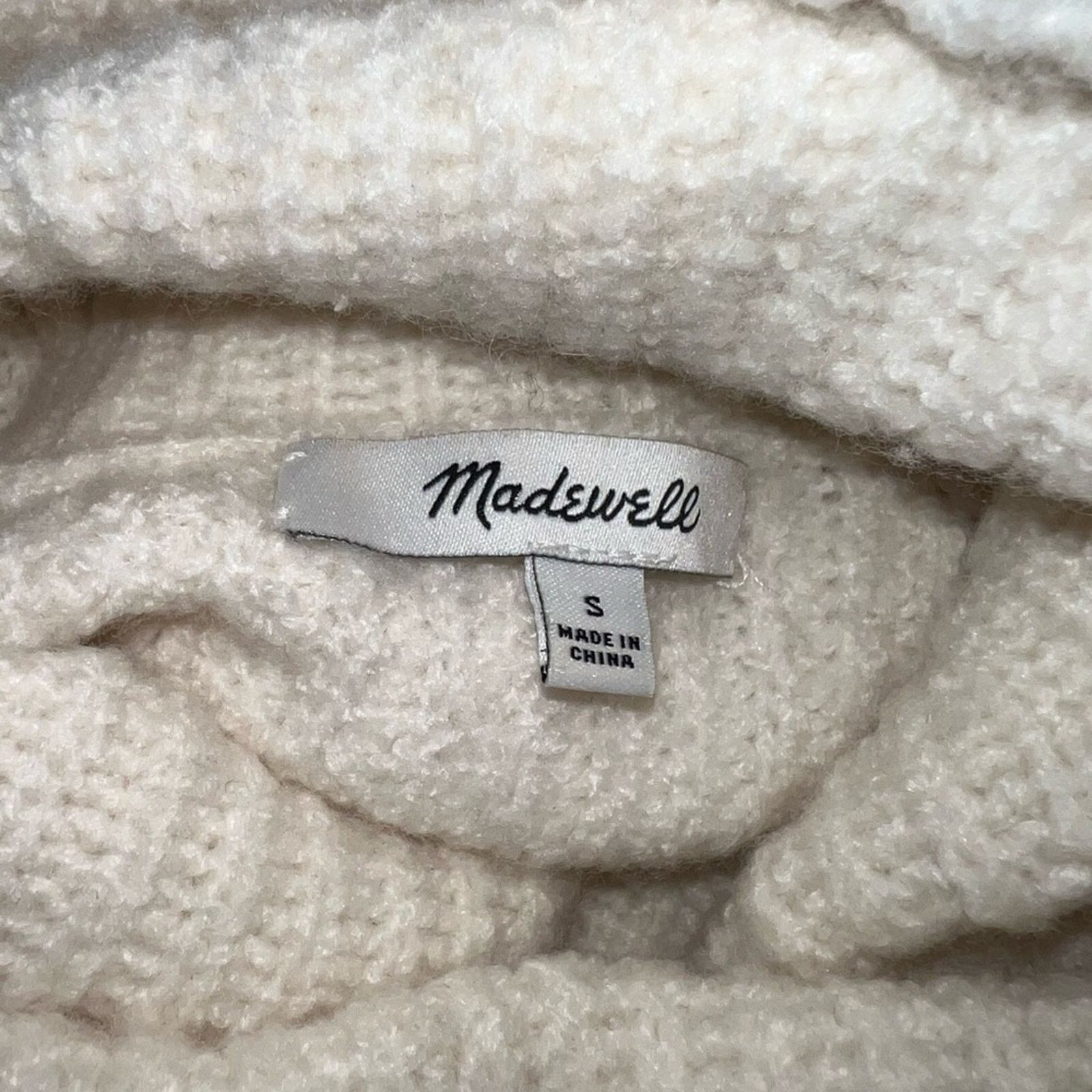 Madewell Cozy Madewell Mercer Ribbed Cream Turtleneck Sweater! Size S / US 4 / IT 40 - 6 Thumbnail