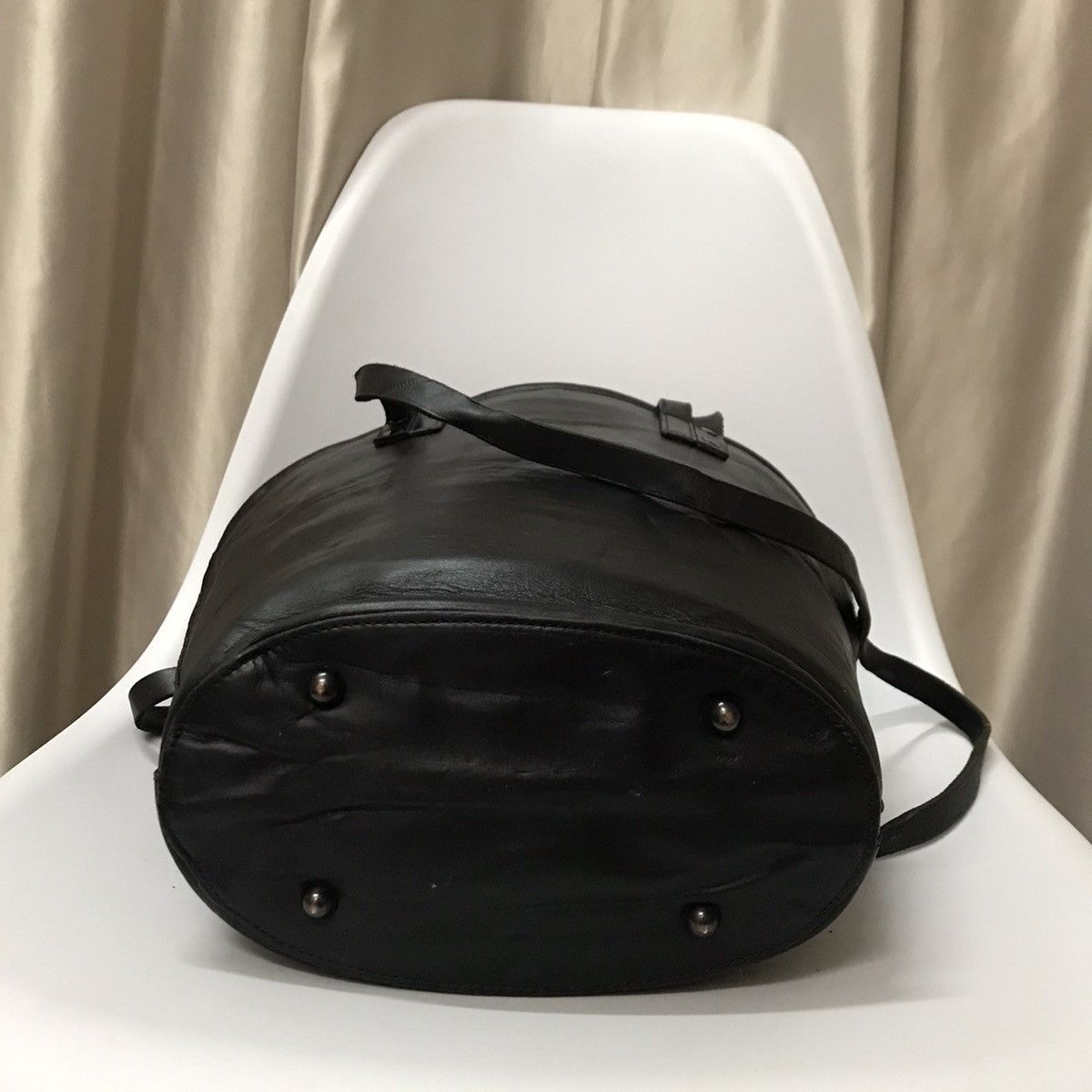 Designer × Hereu HEREU CRAFTED IN SPAIN BLACK LEATHER BUCKET TOTE BAG Size ONE SIZE - 5 Thumbnail