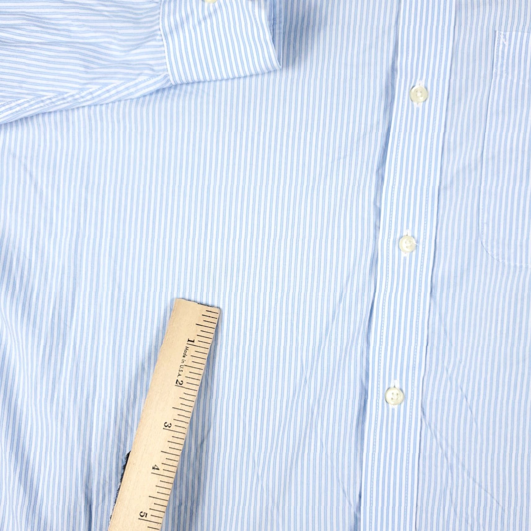 Tommy Hilfiger Tommy Hilfiger Shirt Mens Large Blue Striped Button-Up Long Sleeve Casual Modern Preppy Logo Pocket Size US L / EU 52-54 / 3 - 3 Thumbnail
