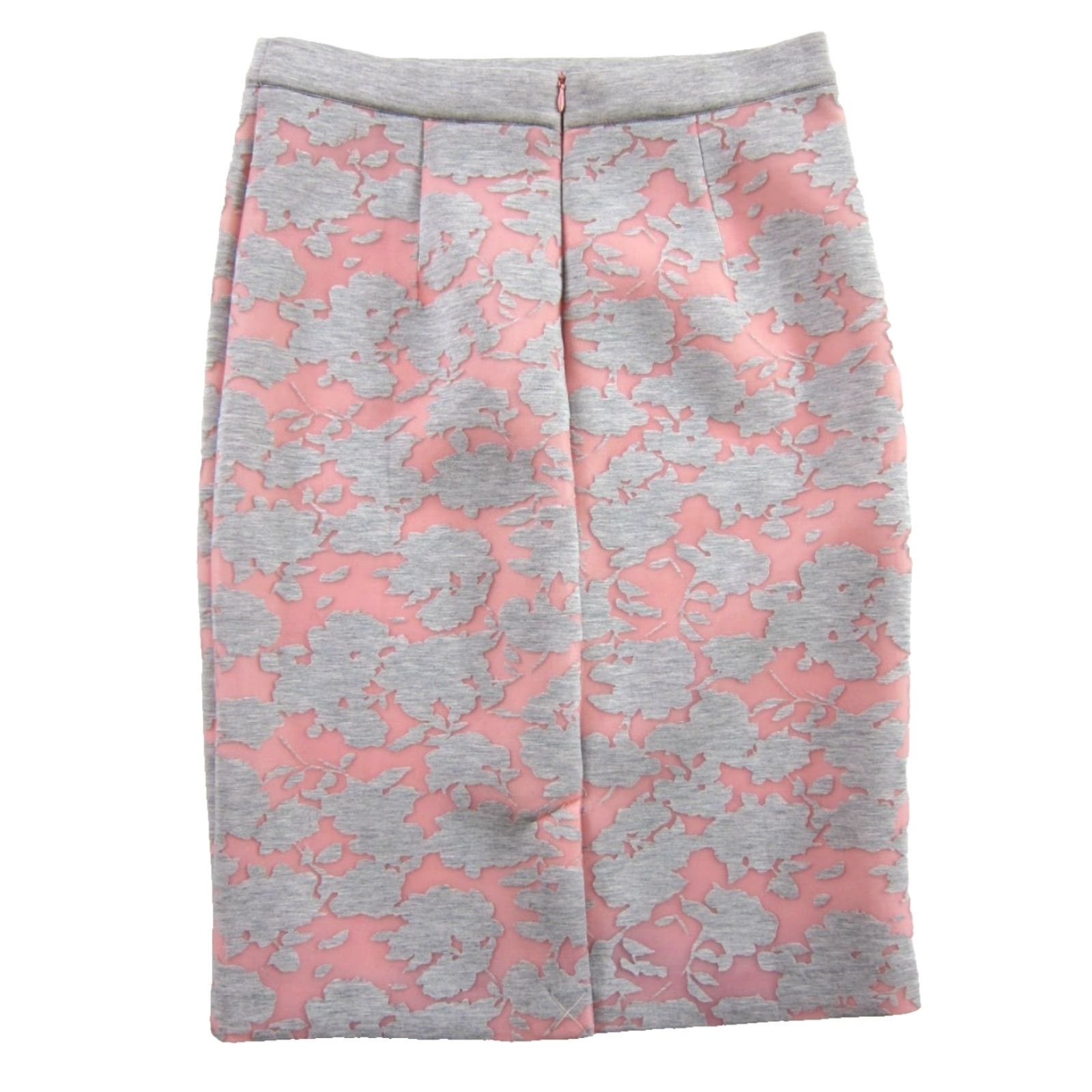Vintage Catherine Malandrino NWT Isabel Pink Grey Floral Skirt Women 6 Size 28" / US 6 / IT 42 - 2 Thumbnail