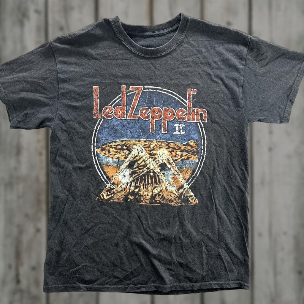 Vintage Led Zeppelin Shirt Medium Black Rock Band Graphic Album Tee Mens Size US M / EU 48-50 / 2 - 1 Thumbnail
