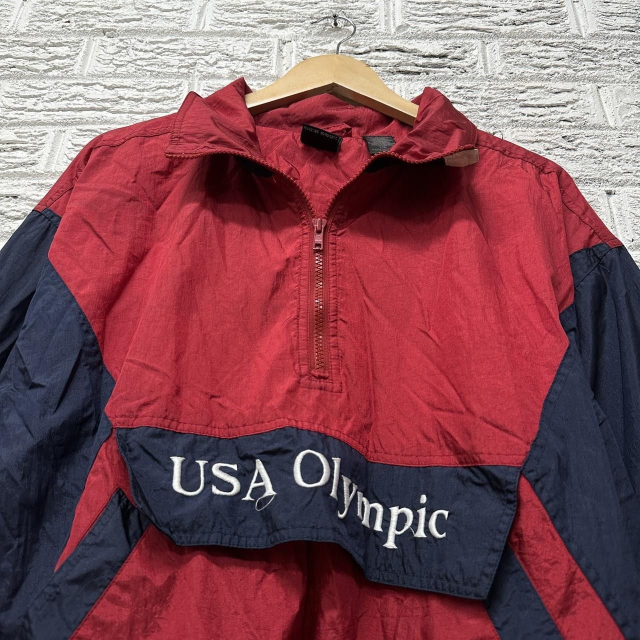 Vintage Vintage USA Olympic 1/4 Zip Windbreaker Large Size US L / EU 52-54 / 3 - 1 Thumbnail