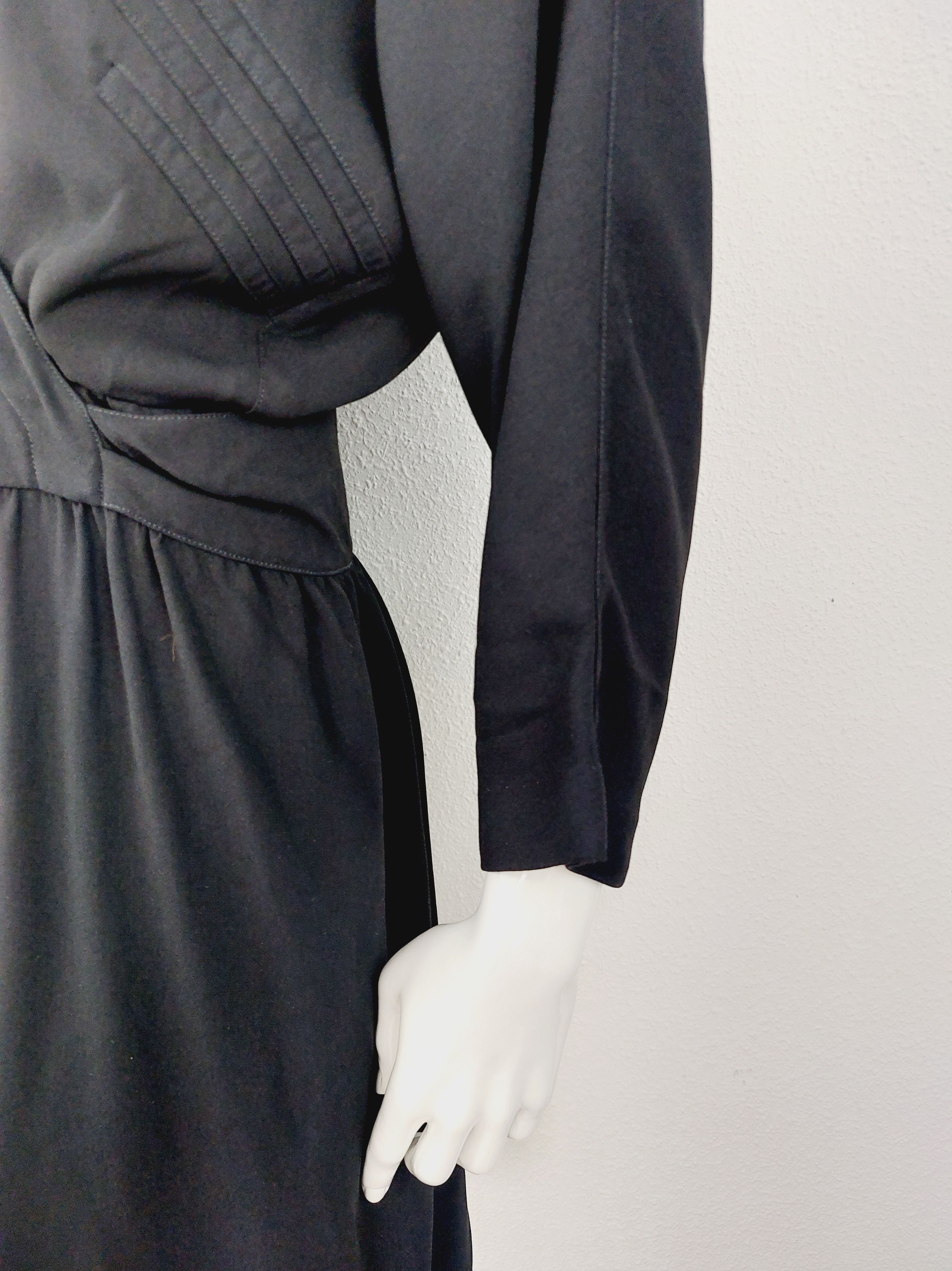Thierry Mugler Thierry Mugler Couture Wrap Wrapped Baggy Black Midi Dress Size XL / US 12-14 / IT 48-50 - 4 Thumbnail