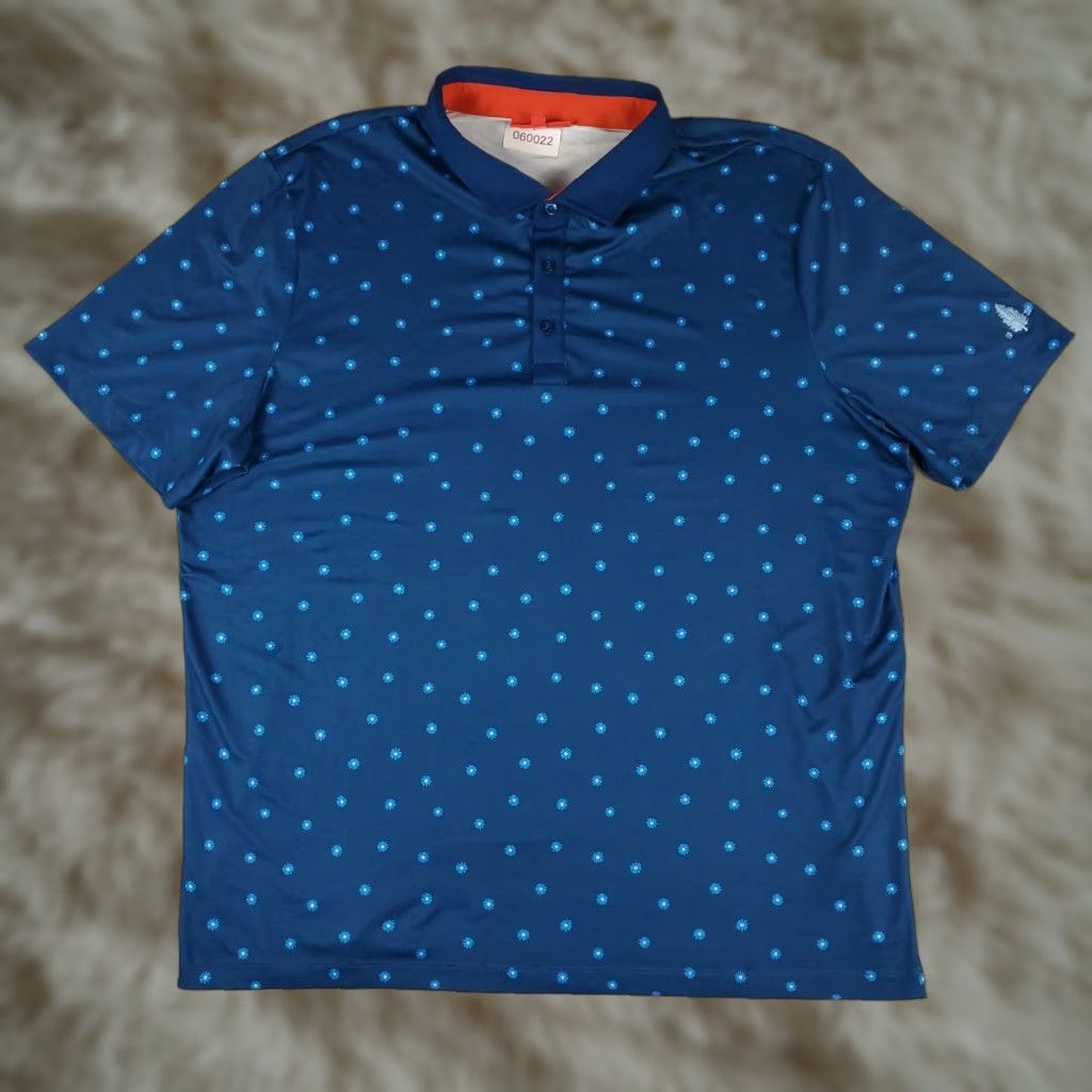 Vintage Redvanly Polo Shirt Mens 2XL Blue Floral Short Sleeve Golf Polo Shirt Casual Dress Shirt Men Size US XXL / EU 58 / 5 - 1 Thumbnail