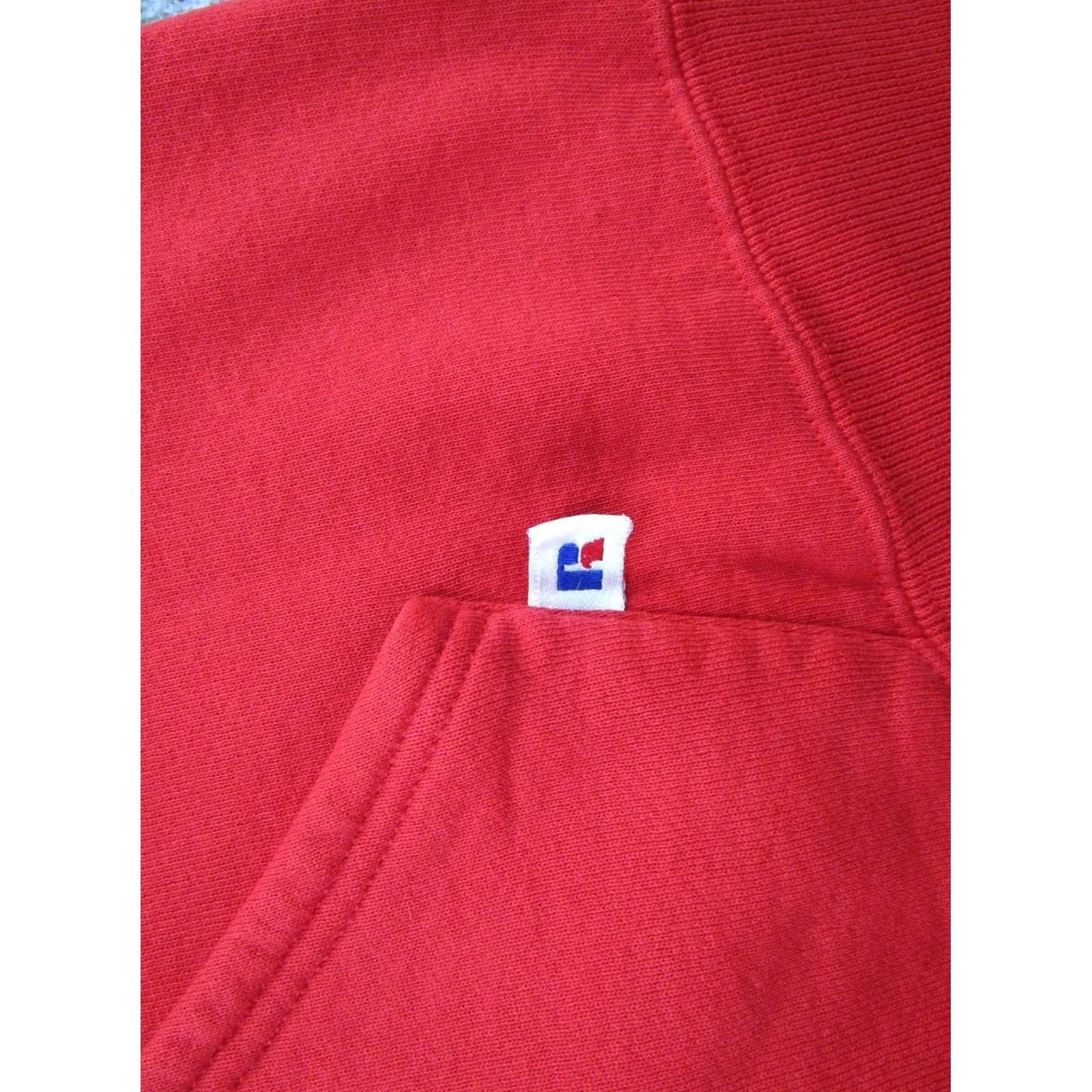 Russell Athletic VINTAGE Russell Athletic Hoodie Shirt Adults XL Red 90s Sports Football Mens Hooded Pullover Size US XL / EU 56 / 4 - 3 Thumbnail