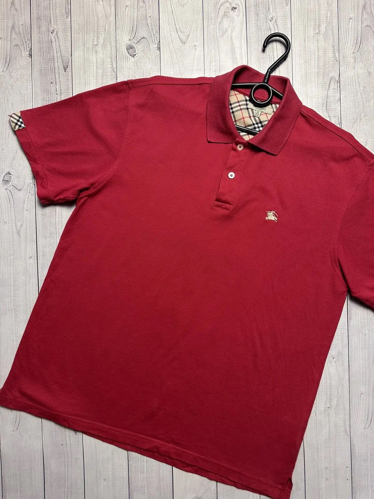 Burberry Vintage Burberry polo plaid logo red size L/XL Size US XL / EU 56 / 4 - 2 Thumbnail