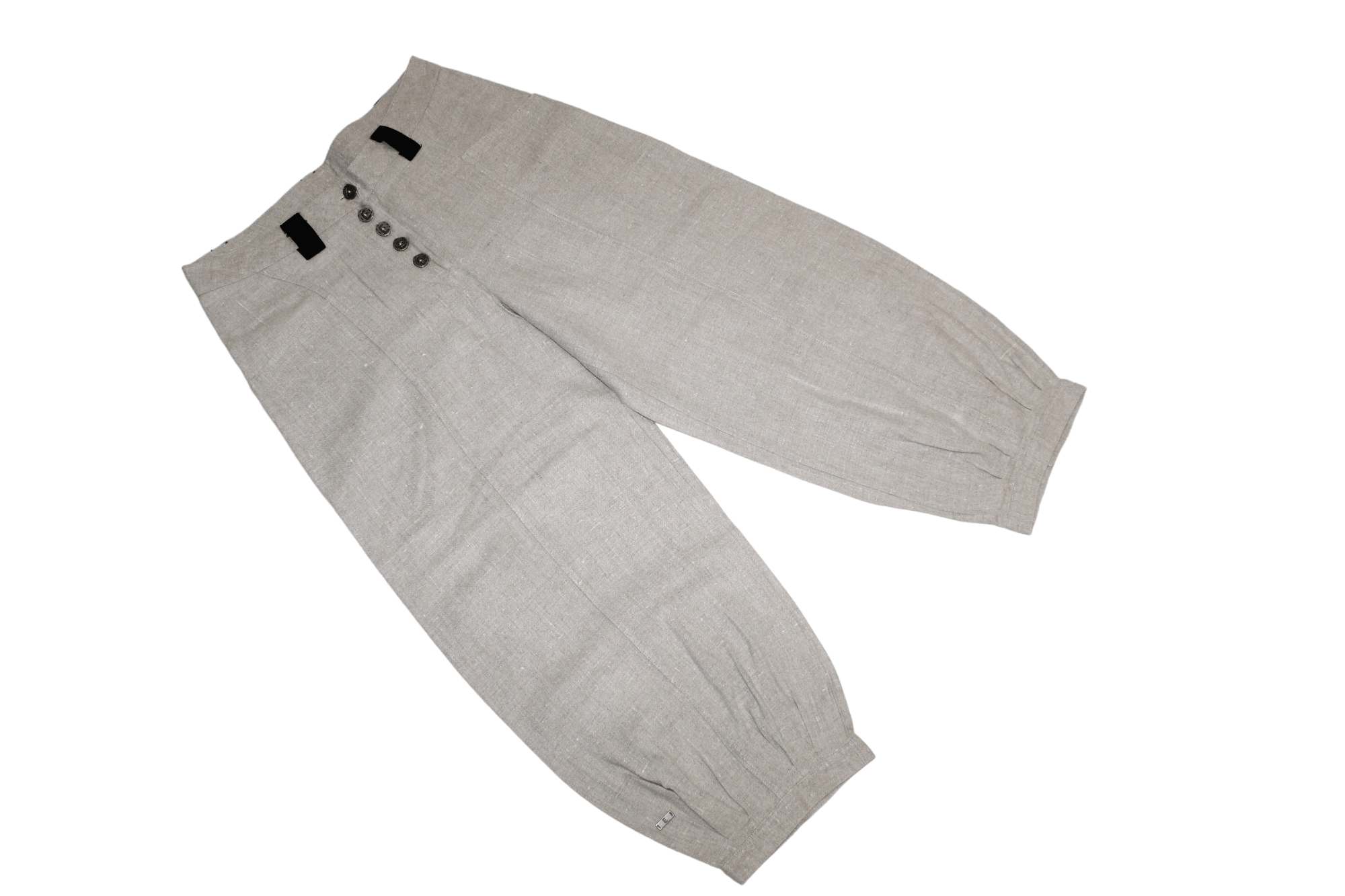 Ivan Grundahl E-Avantgarde DK Woven Raw Linen Drop Crotch Balloon Pants Size US 31 - 3 Thumbnail