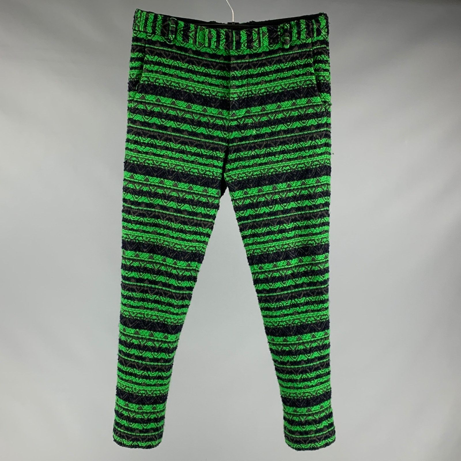 3.1 Phillip Lim Size 32 Green Black Tweed Cotton Wool Zip Fly Dress Pants Size US 32 / EU 48 - 1 Thumbnail