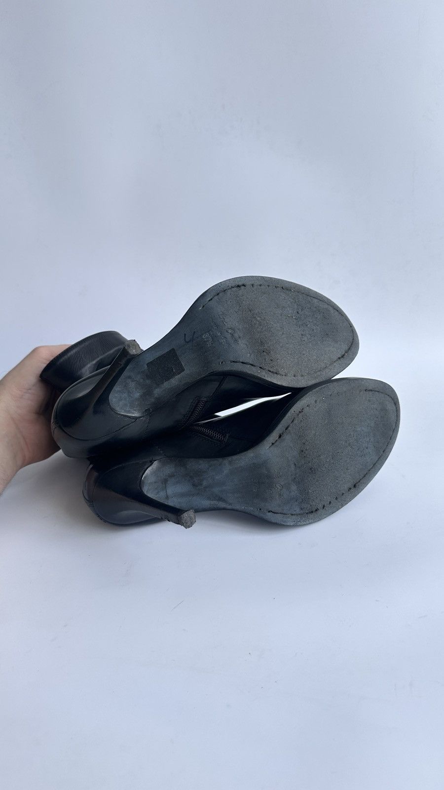 Ann Demeulemeester Ann Demeulemeester Leather High Heel Boots Archive Goth Size US 7.5 / IT 37.5 - 10 Thumbnail