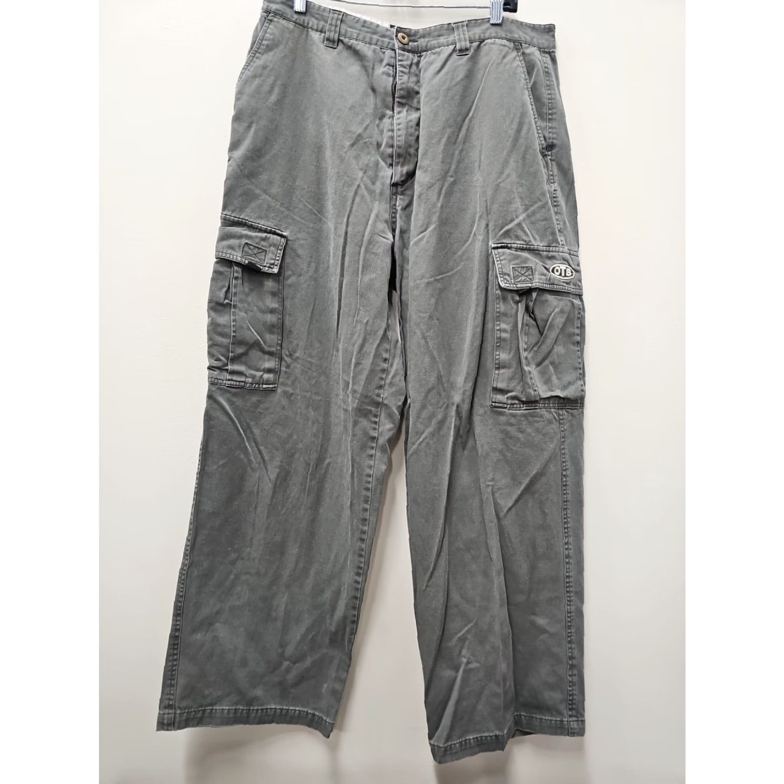 Vintage VTG On The Brink Cargo Pants Mens Waist 36x32 Green Distressed Cargo Pants 36 Regular Men’s Pants Size US 36 / EU 52 - 2 Thumbnail