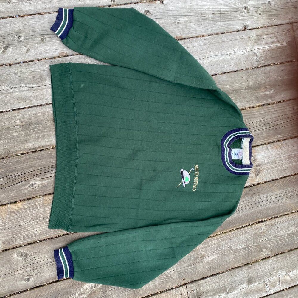 Vintage Vintage South Buffalo Golf Knit Sweater Large Green Size US L / EU 52-54 / 3 - 3 Thumbnail