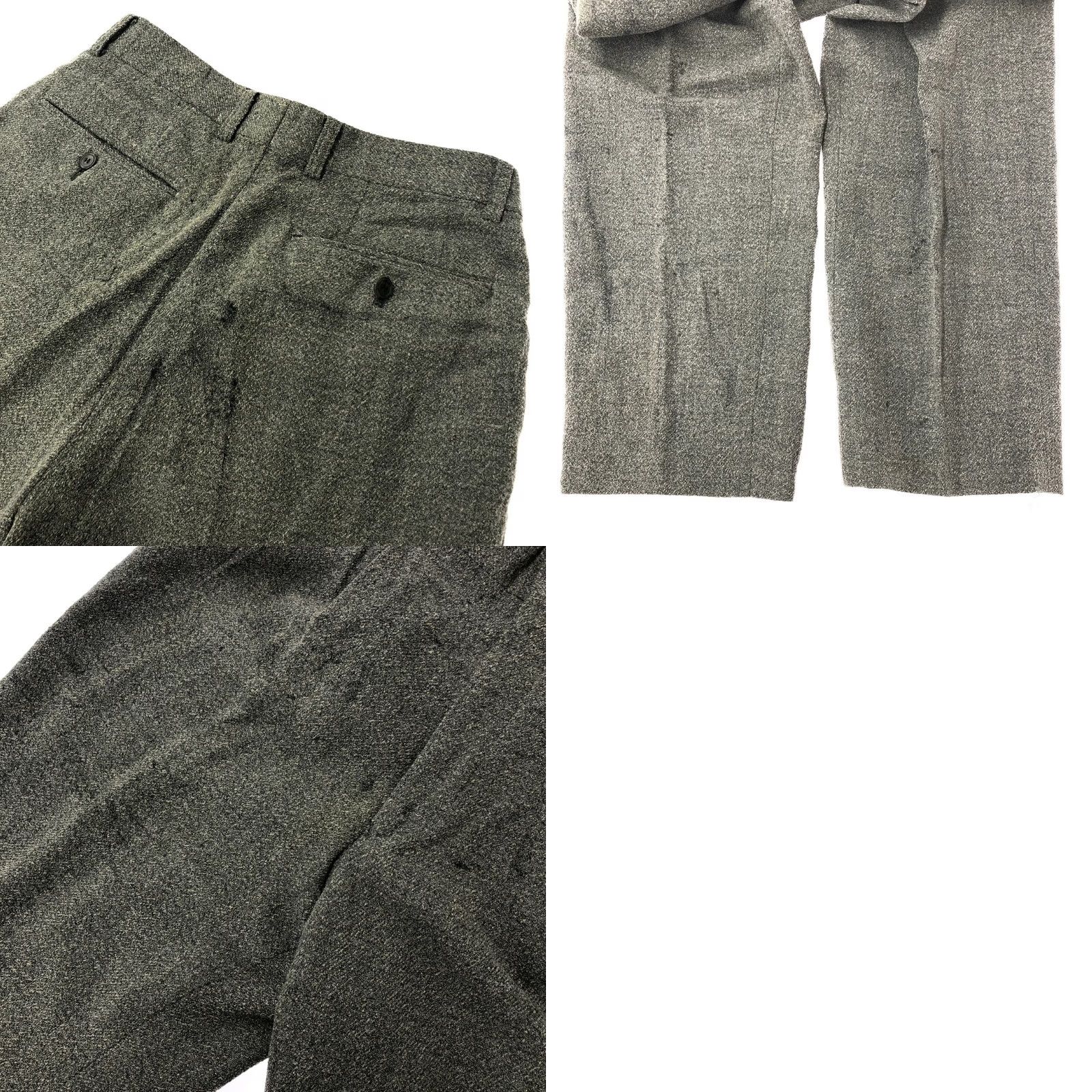 Issey Miyake ISSEY MIYAKE MEN 2tuck Wide Pants Gray M Tweed Vintage Wool Nylon (Pants) Mens Size US 31 - 8 Thumbnail