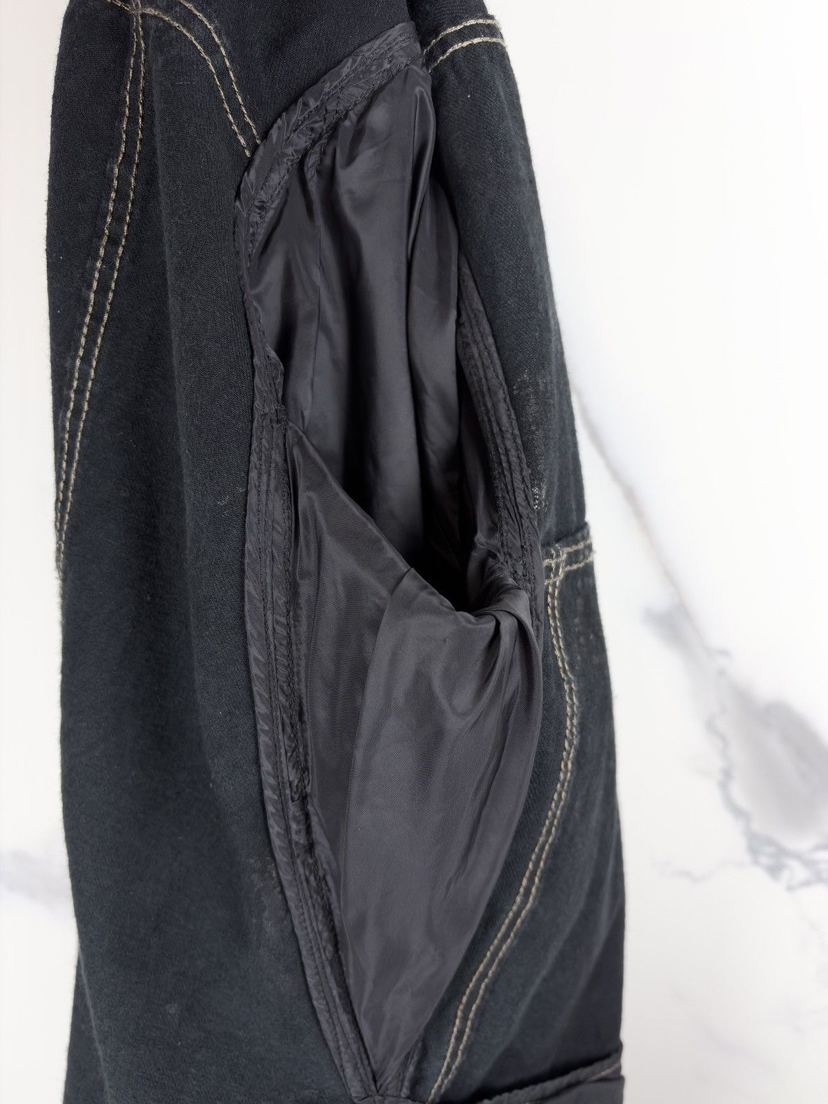 Rick Owens SS15 Rick Owens Black Scrub Waxed Denim Worker Jacket Size US XL / EU 56 / 4 - 11 Thumbnail