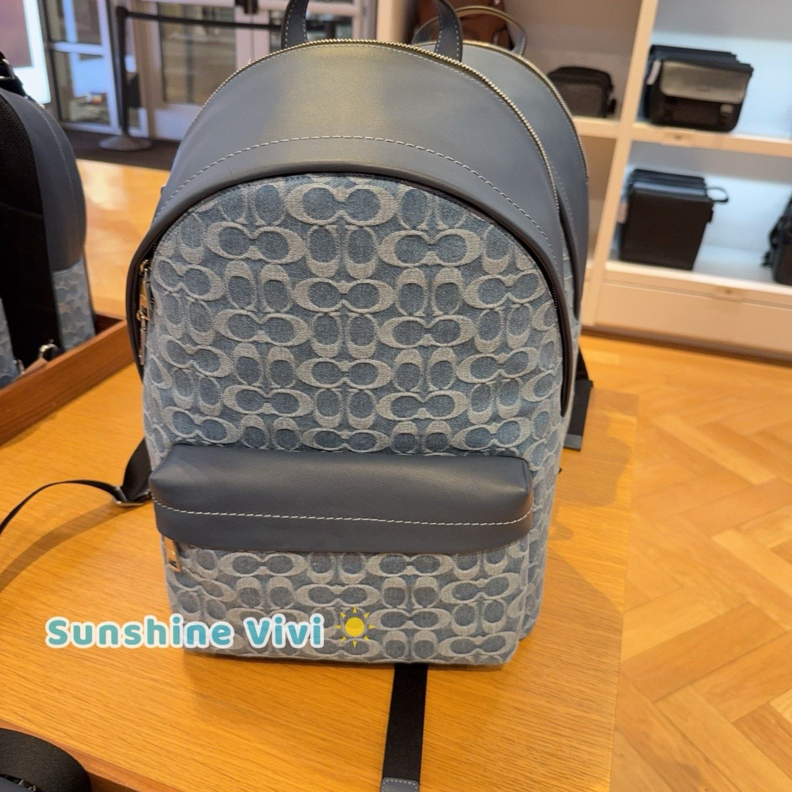 Coach NWT Coach Taylor Backpack Signature Denim CDF23 Silver/Denim Size ONE SIZE - 2 Thumbnail