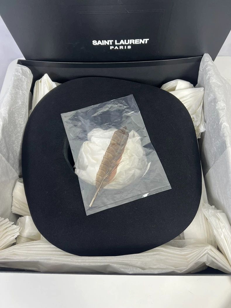 Saint Laurent Paris Saint laurent paris 15ss feathered black wide brim top hat Size ONE SIZE - 7 Thumbnail