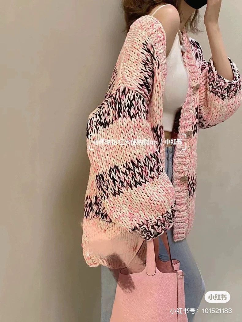 Chanel Chanel 20s roof series pink knitted cardigan jacket 2504-Ne Size XS / US 0-2 / IT 36-38 - 9 Thumbnail