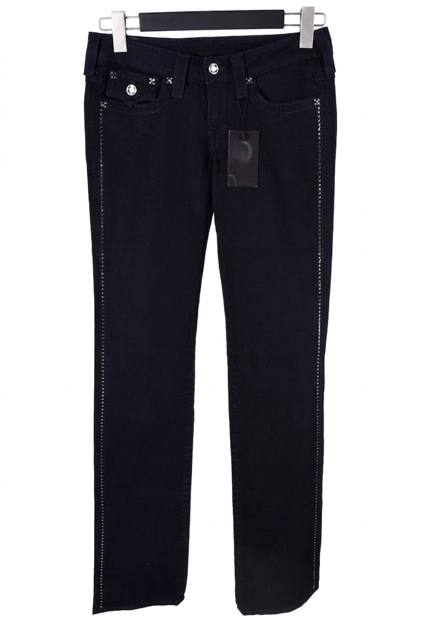 True Religion Women's True Religion Disco Billy Rhinestone Dark Blue Jeans Size 30" / US 8 / IT 44 - 1 Thumbnail