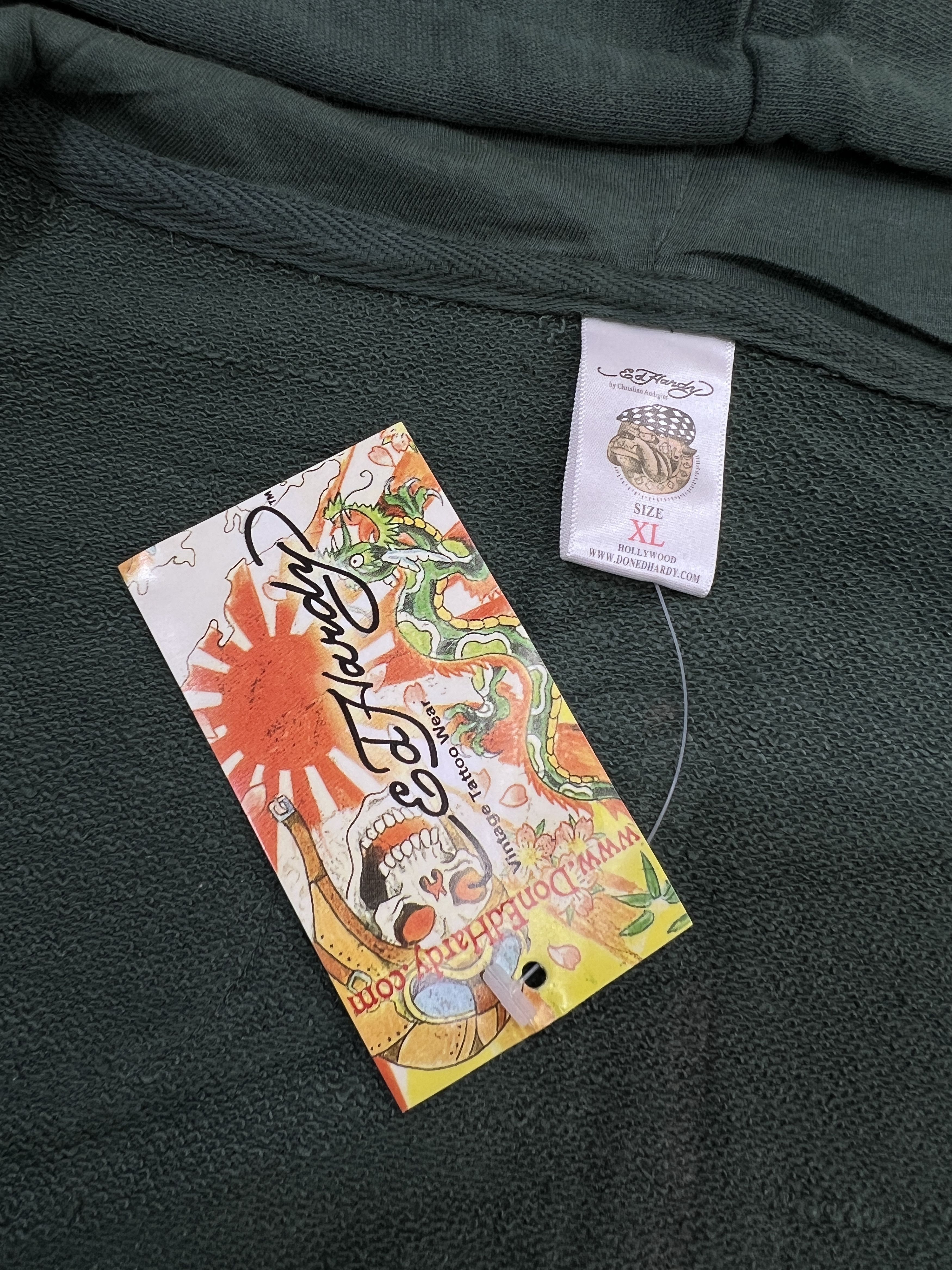 Ed Hardy Y2K Ed Hardy Zip Up Hoodie Christian Audigier Tiger & Skull Size US XL / EU 56 / 4 - 14 Thumbnail
