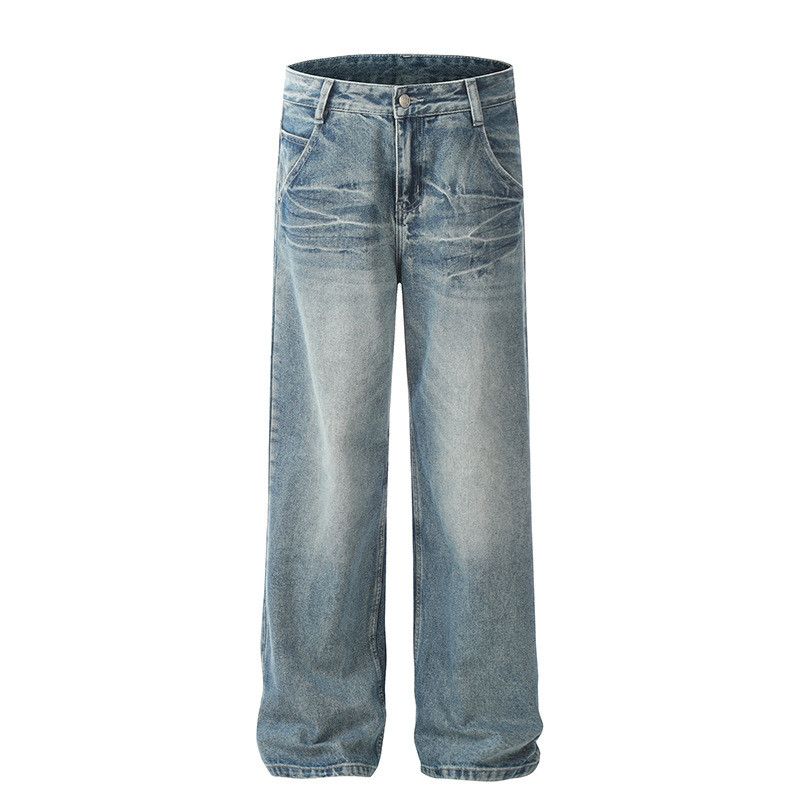 Jean American high street distressed loose straight leg jeans Size US 32 / EU 48 - 1 Thumbnail