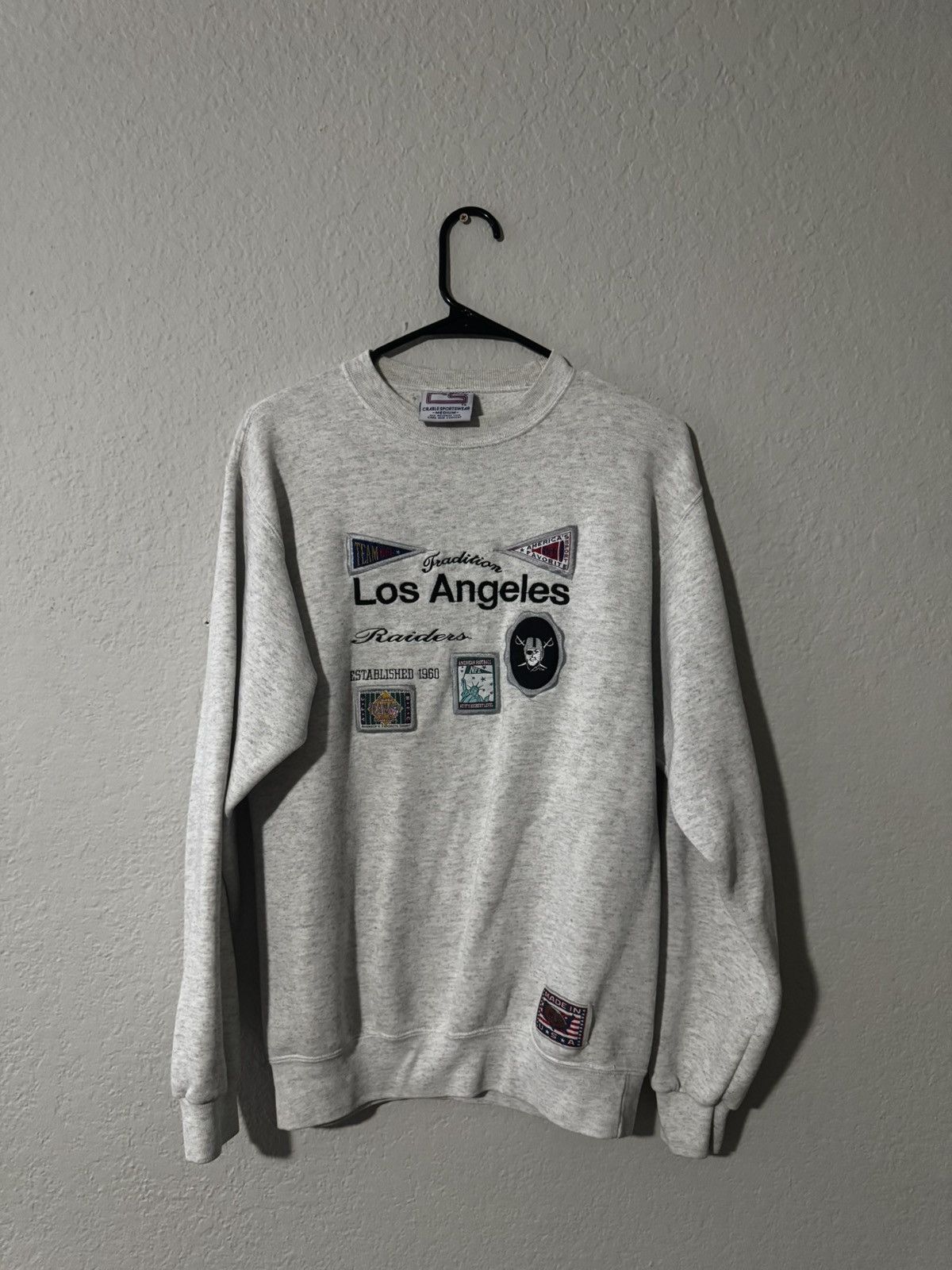 NFL Vintage Los Angeles Raiders Patchwork Sweater Size US M / EU 48-50 / 2 - 2 Thumbnail
