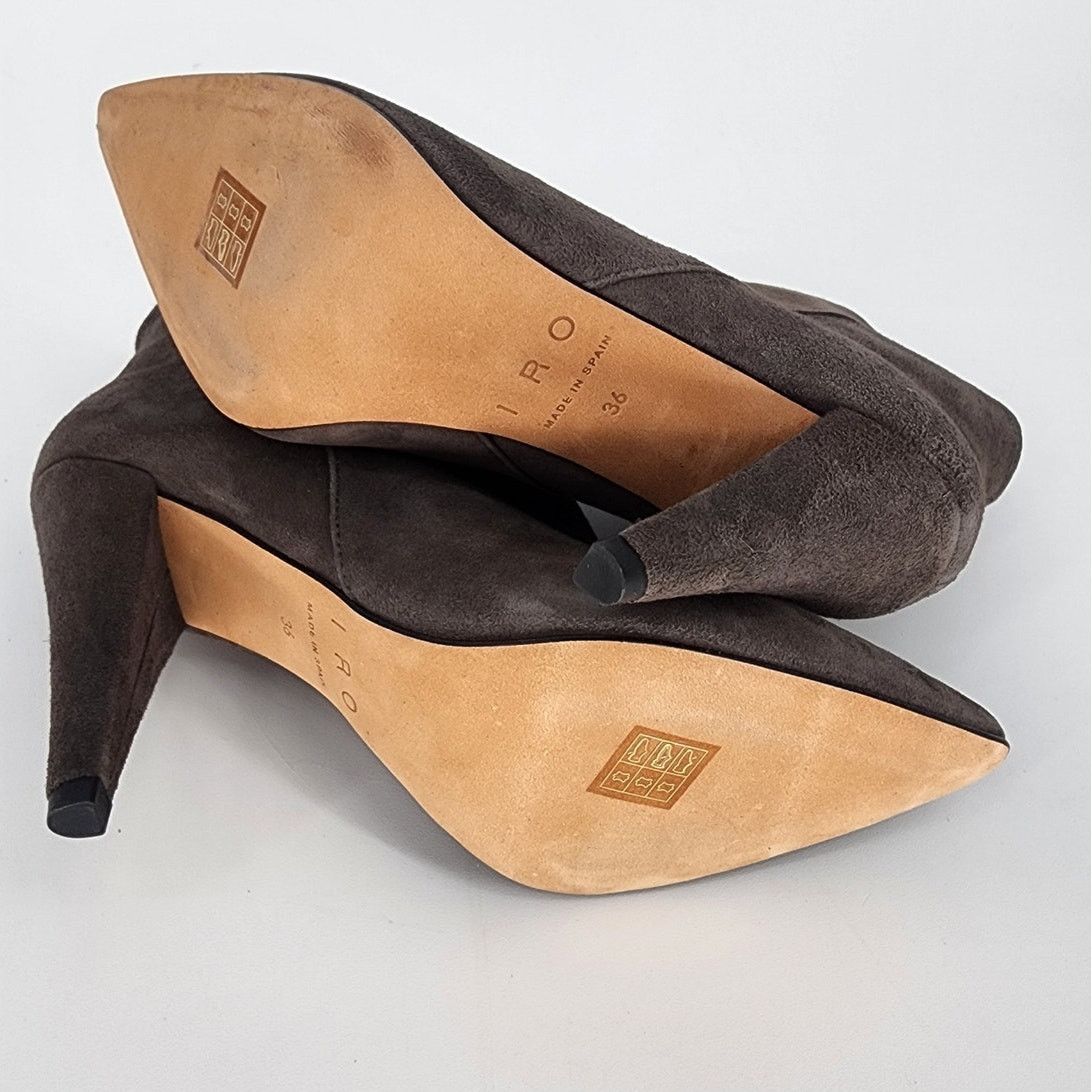 Iro IRO Gray Suede Pointy Toe High-Low Booties Size 36 (US 5.5) Size US 5.5 / IT 35.5 - 9 Thumbnail