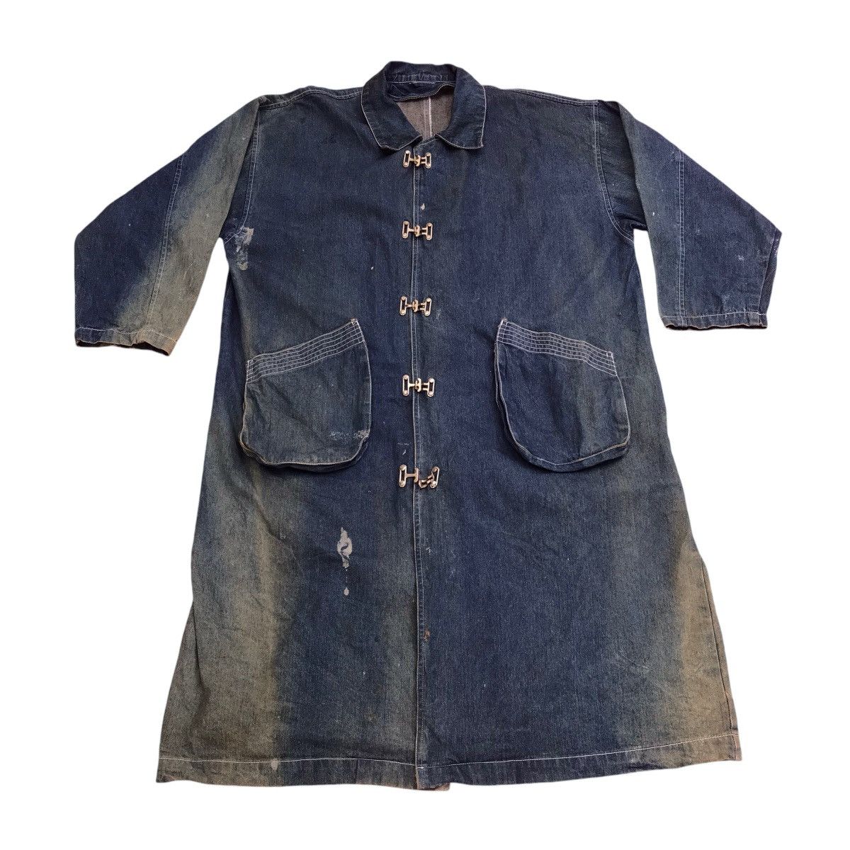 Blue Blue Japan VTG Indigo Inspired Kapital Long Jacket Sun Faded Parachute Size US XL / EU 56 / 4 - 6 Thumbnail
