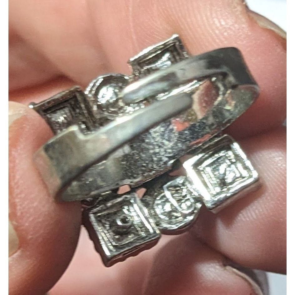 Other Vintage Blue And Silver Tone Signed Adjustable Statement Rin Size ONE SIZE - 14 Thumbnail