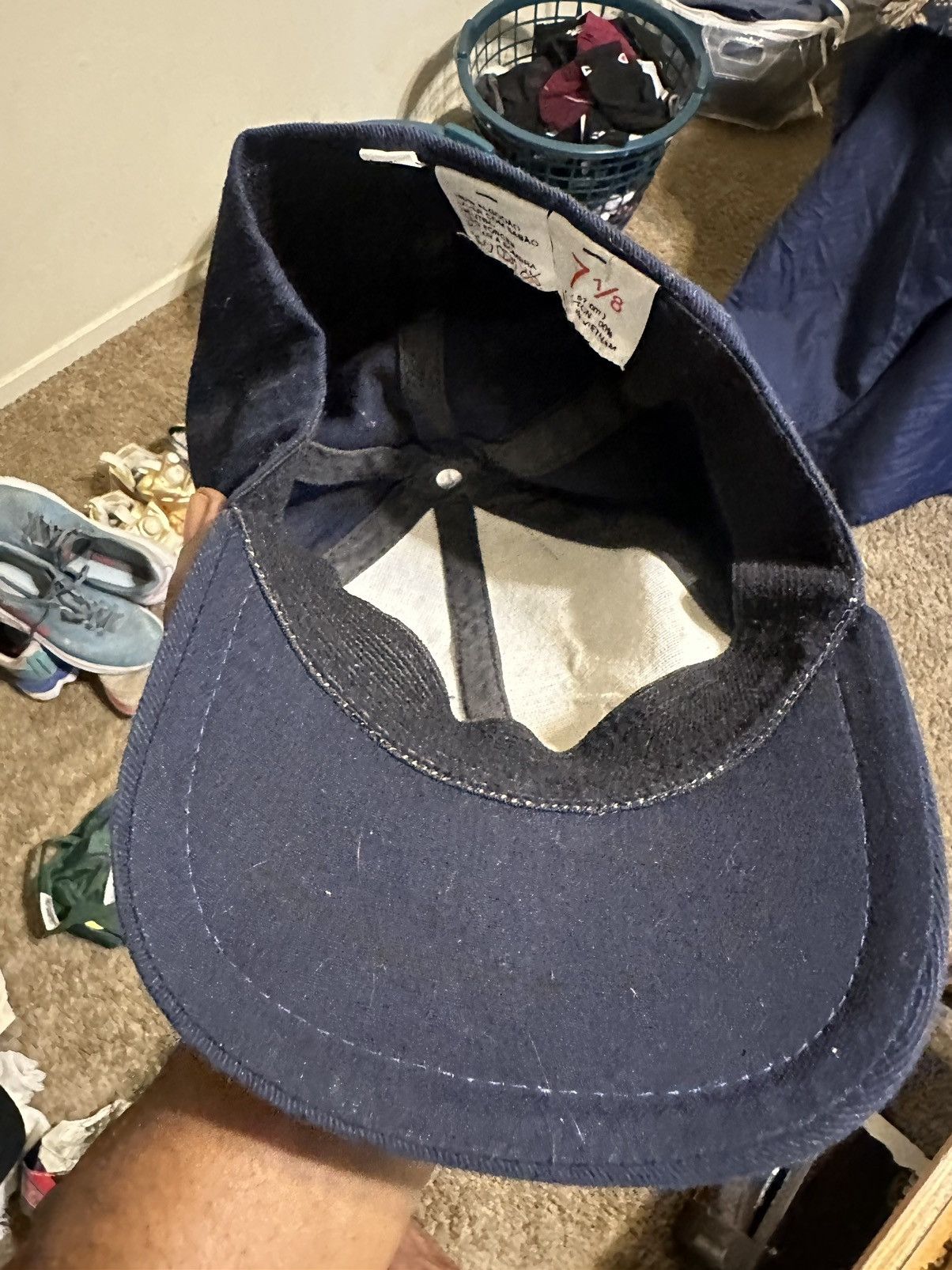 Nike × Vintage Vintage Nike athletic fitted “dark blue” hat 90s size 7 1/8 Size ONE SIZE - 6 Thumbnail