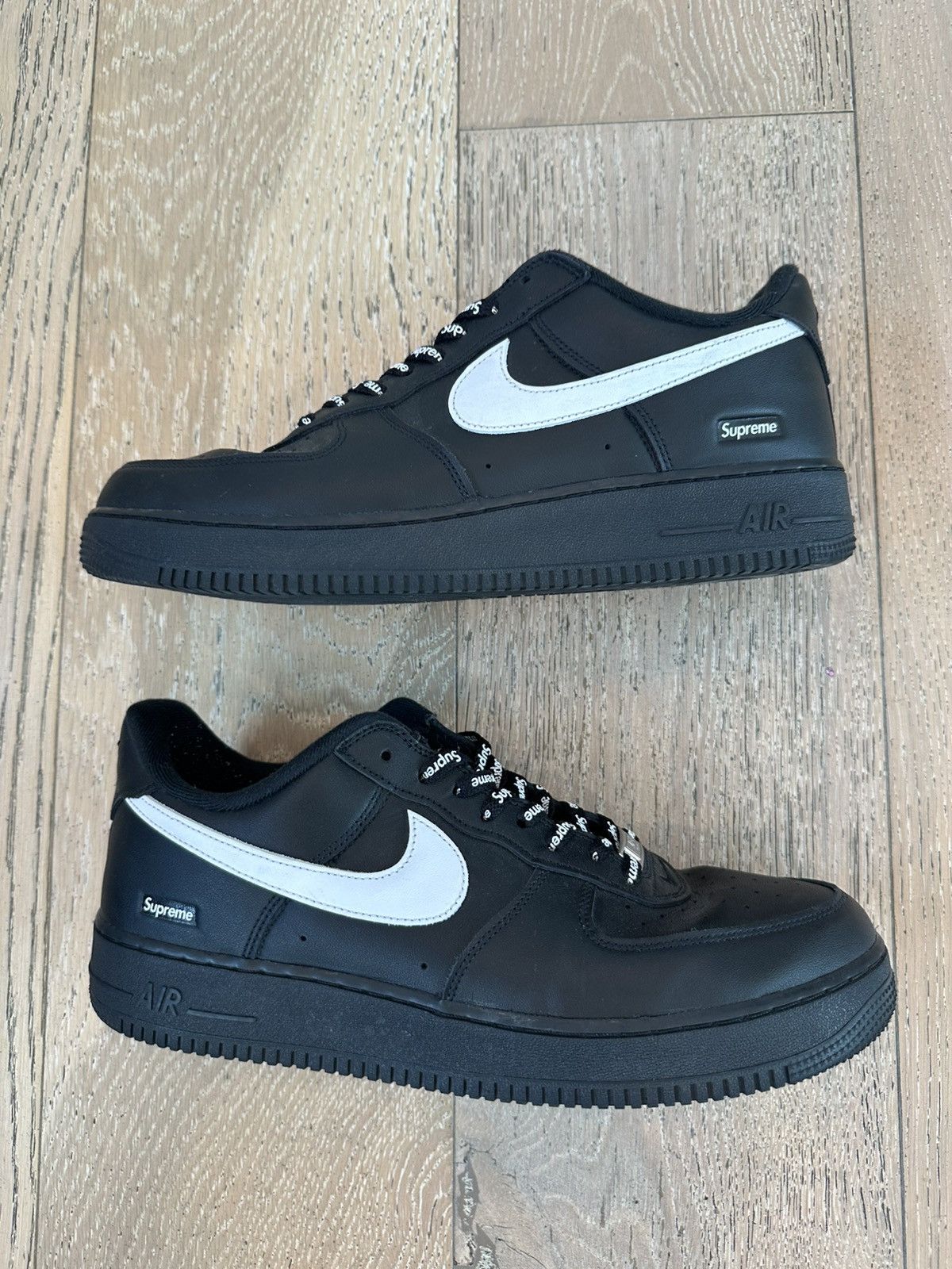 Supreme Nike Air Force 1 Low Supreme Black White Size US 11.5 / EU 44-45 - 4 Thumbnail