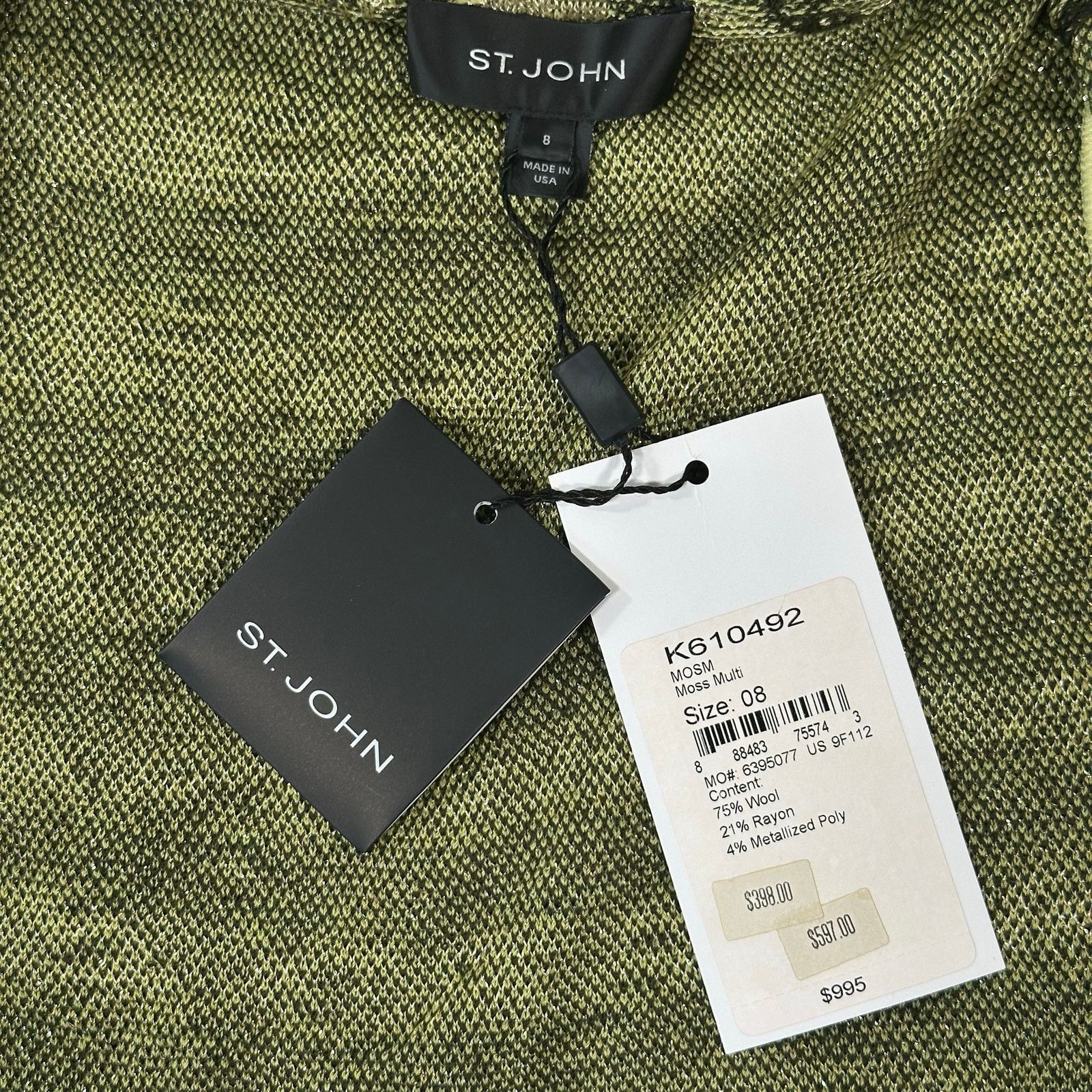 St. John St. John Women's Wool Blend 3/4 Sleeve Blazer Size 8 $995 Size M / US 6-8 / IT 42-44 - 5 Thumbnail
