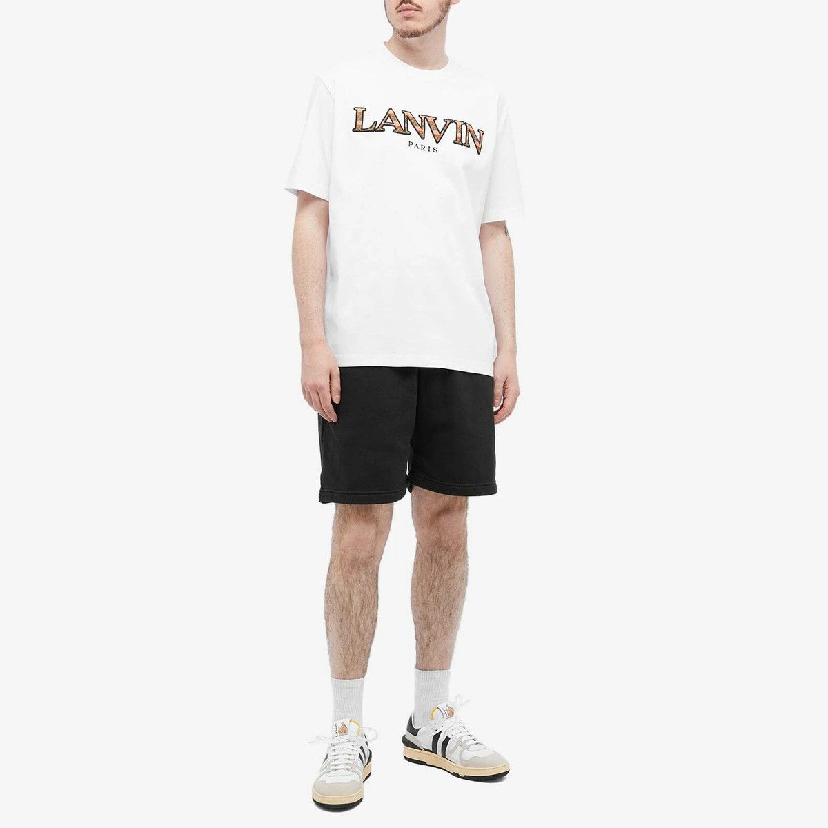 Lanvin oc11z0426 Logo Embroidered Cotton T-Shirt in White Size US XL / EU 56 / 4 - 3 Thumbnail