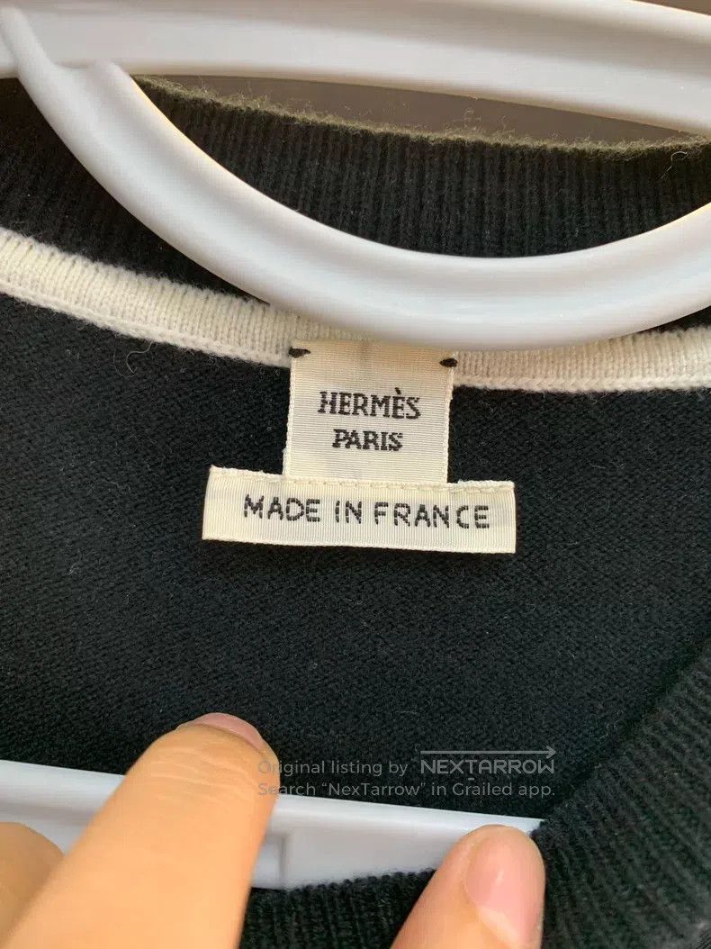 Hermes Hermes Black and white silk patchwork knitted short-sleeve Size S / US 4 / IT 40 - 4 Thumbnail