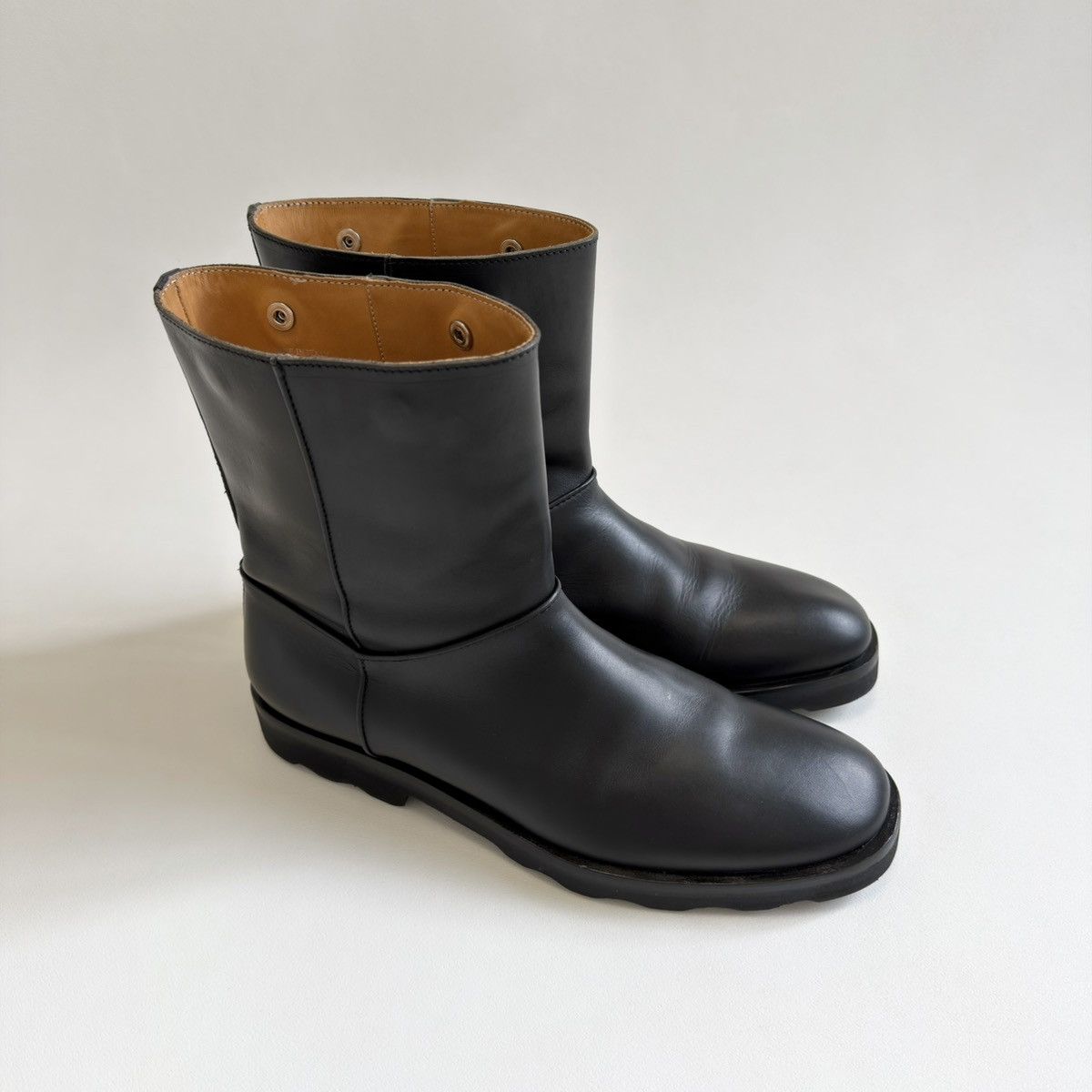 Maison Margiela A/W 11 Black Leather Engineer Boots Size US 11 / EU 44 - 4 Thumbnail