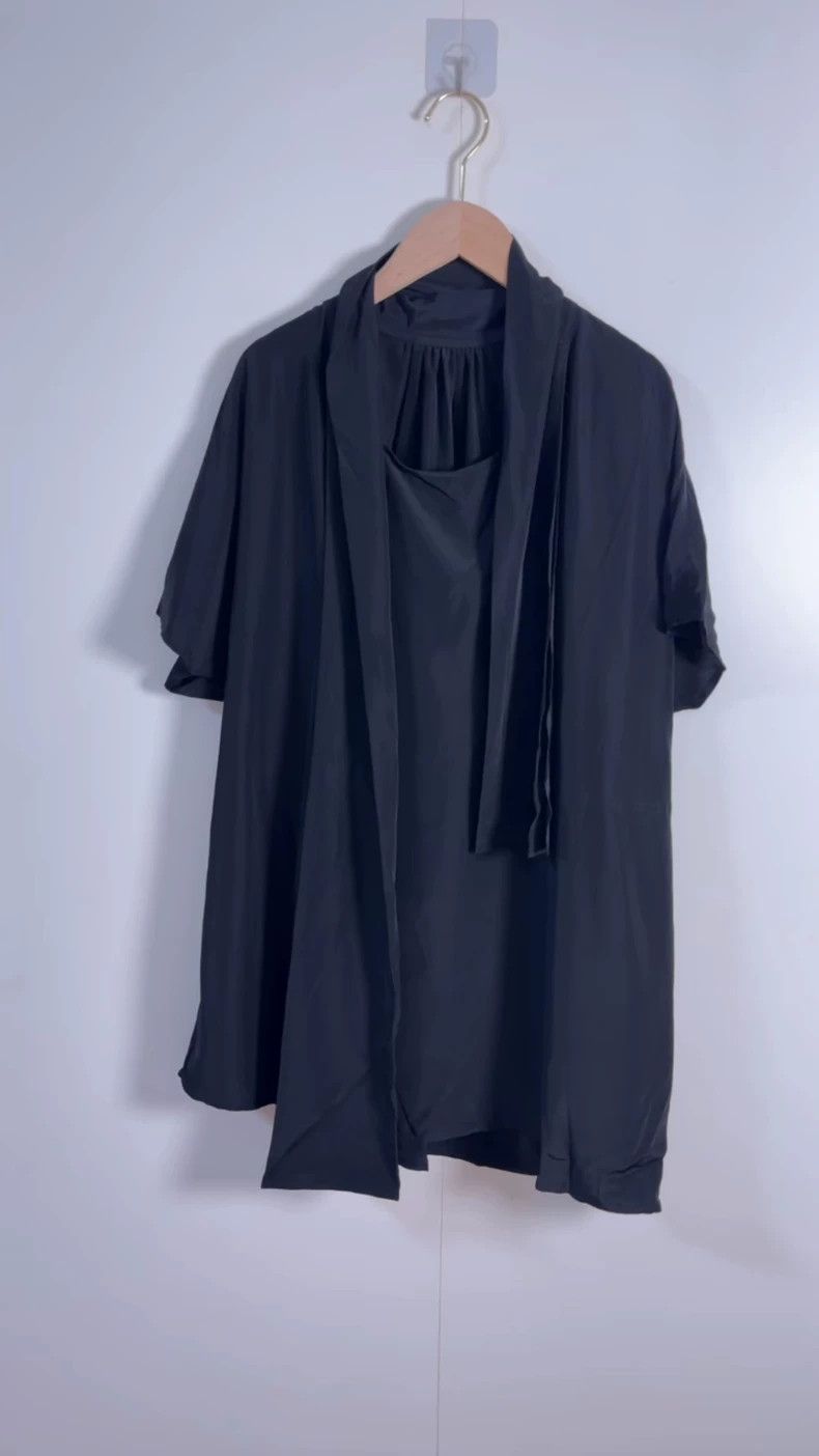 Y's Y's Black short sleeve silk shirt Size XS / US 0-2 / IT 36-38 - 1 Thumbnail